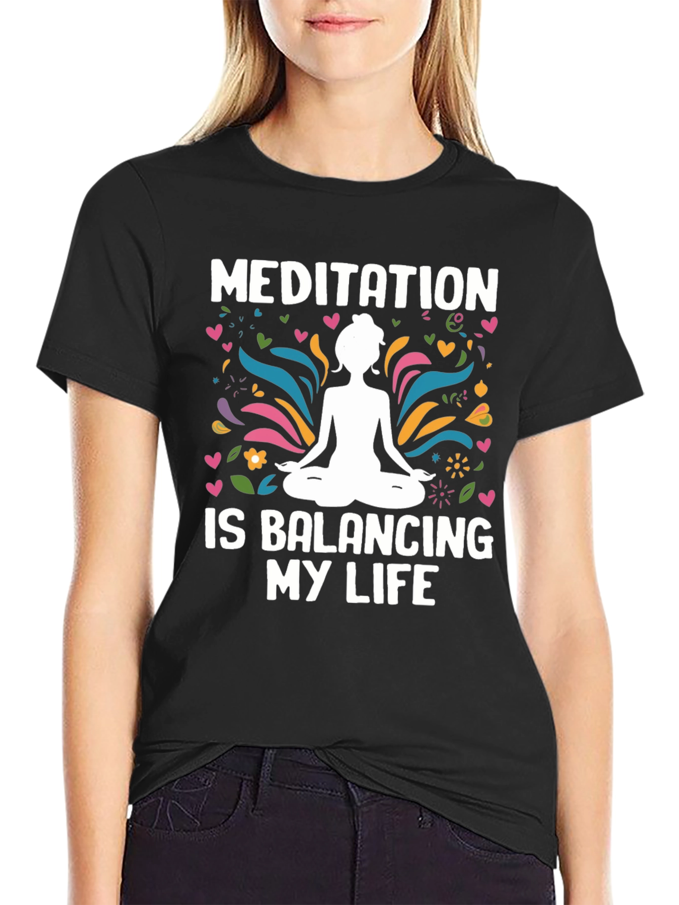 Black Meditation is Balancing My Life T-Shirt view 2