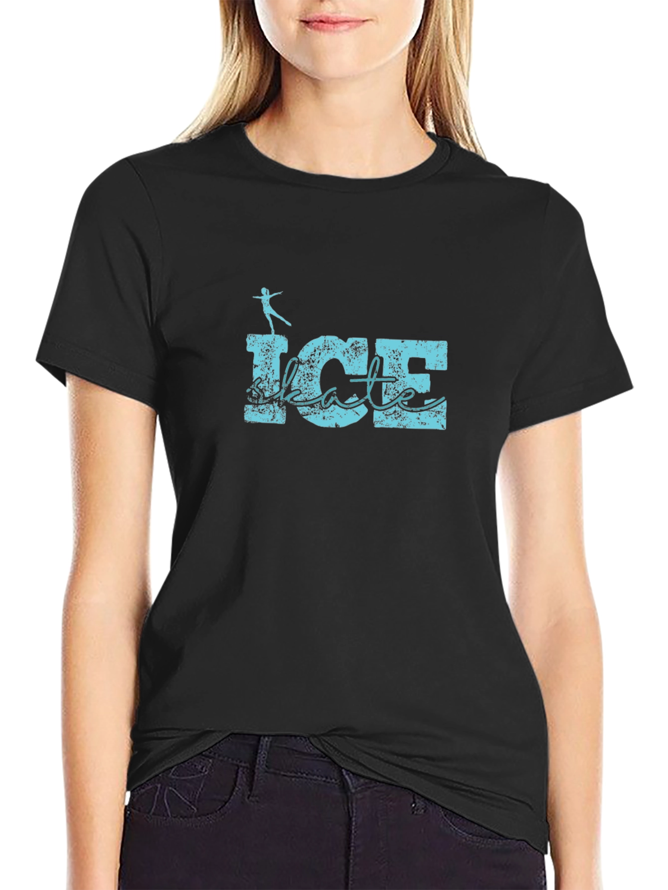 Black Ice Skate T-Shirt view 2