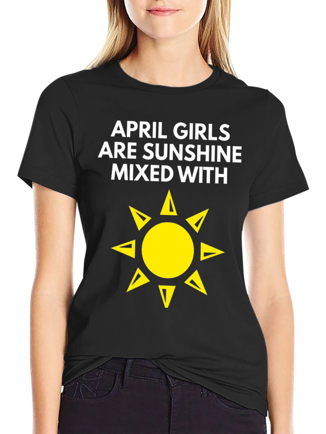 Black April Girls Sunshine T-Shirt view 2