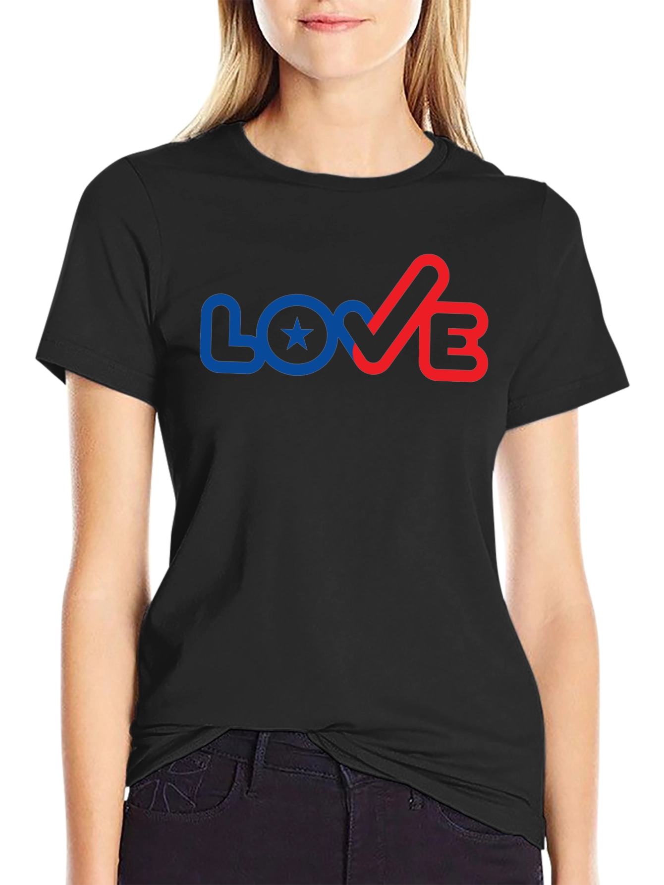 Black Patriotic Love T-Shirt view 2