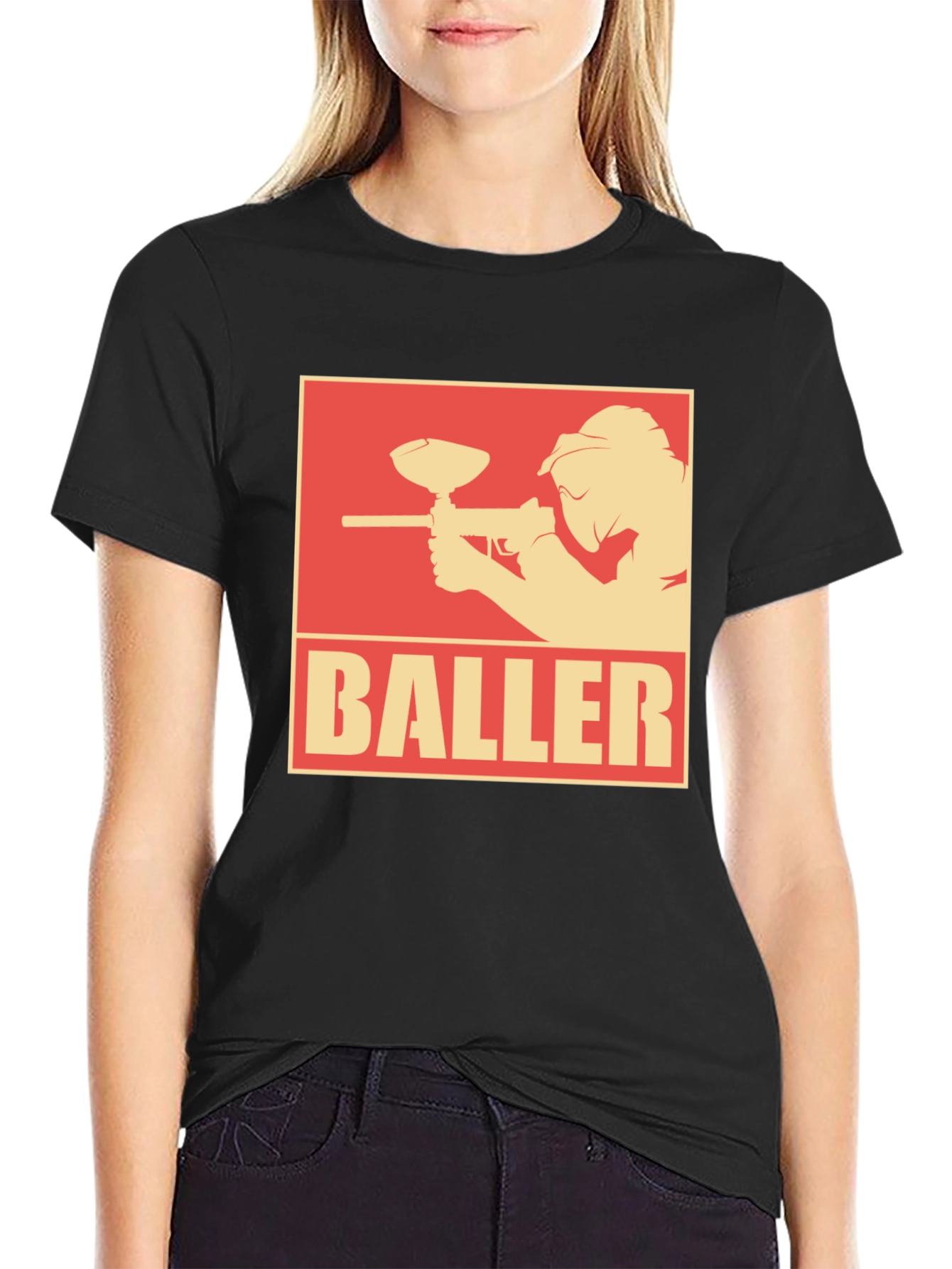 Black Baller Paintball T-Shirt - Black Graphic Tee view 2