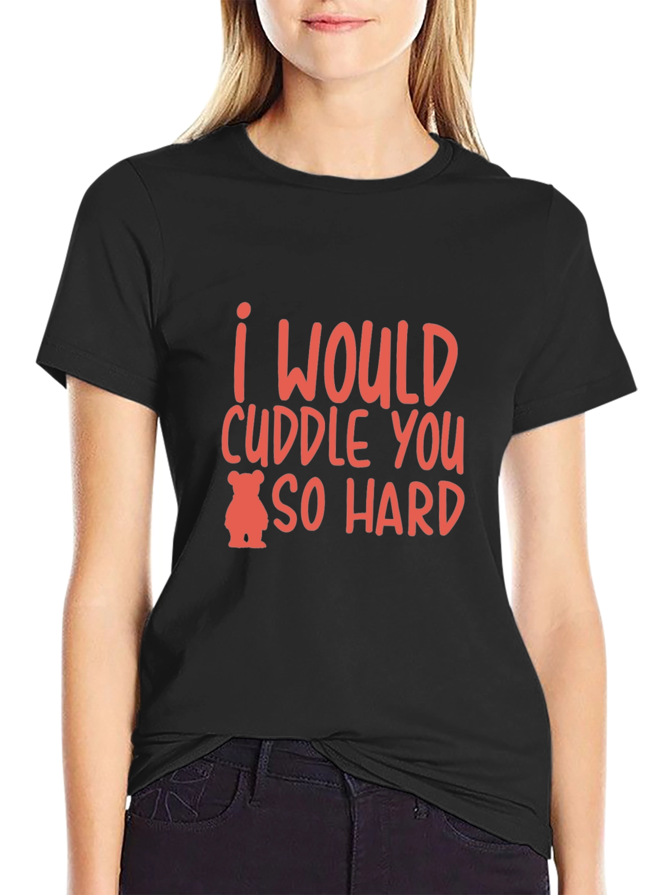 Black Cuddle You So Hard Black Graphic Tee view 2