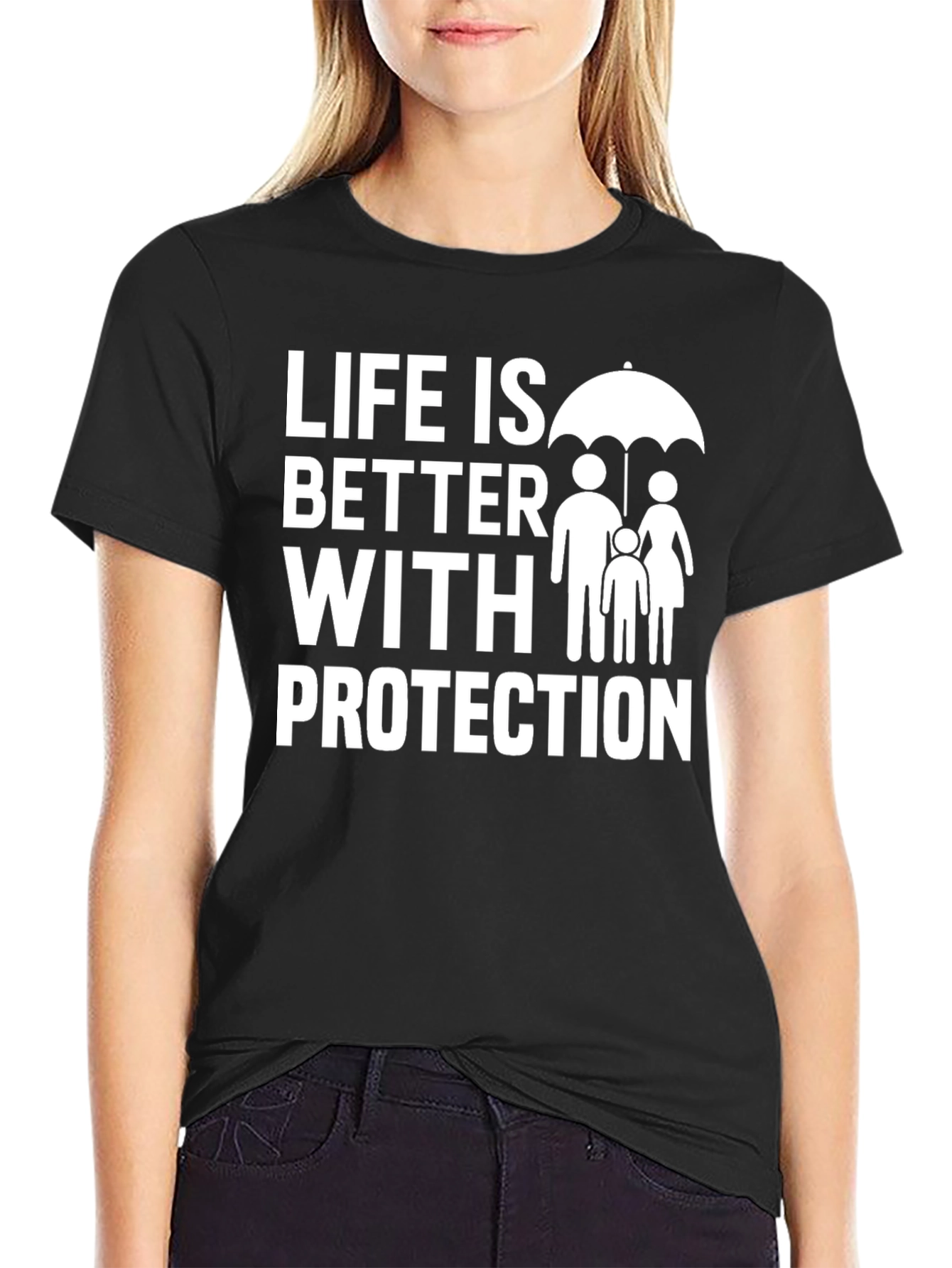 Black Life is Better with Protection Graphic Tee view 2