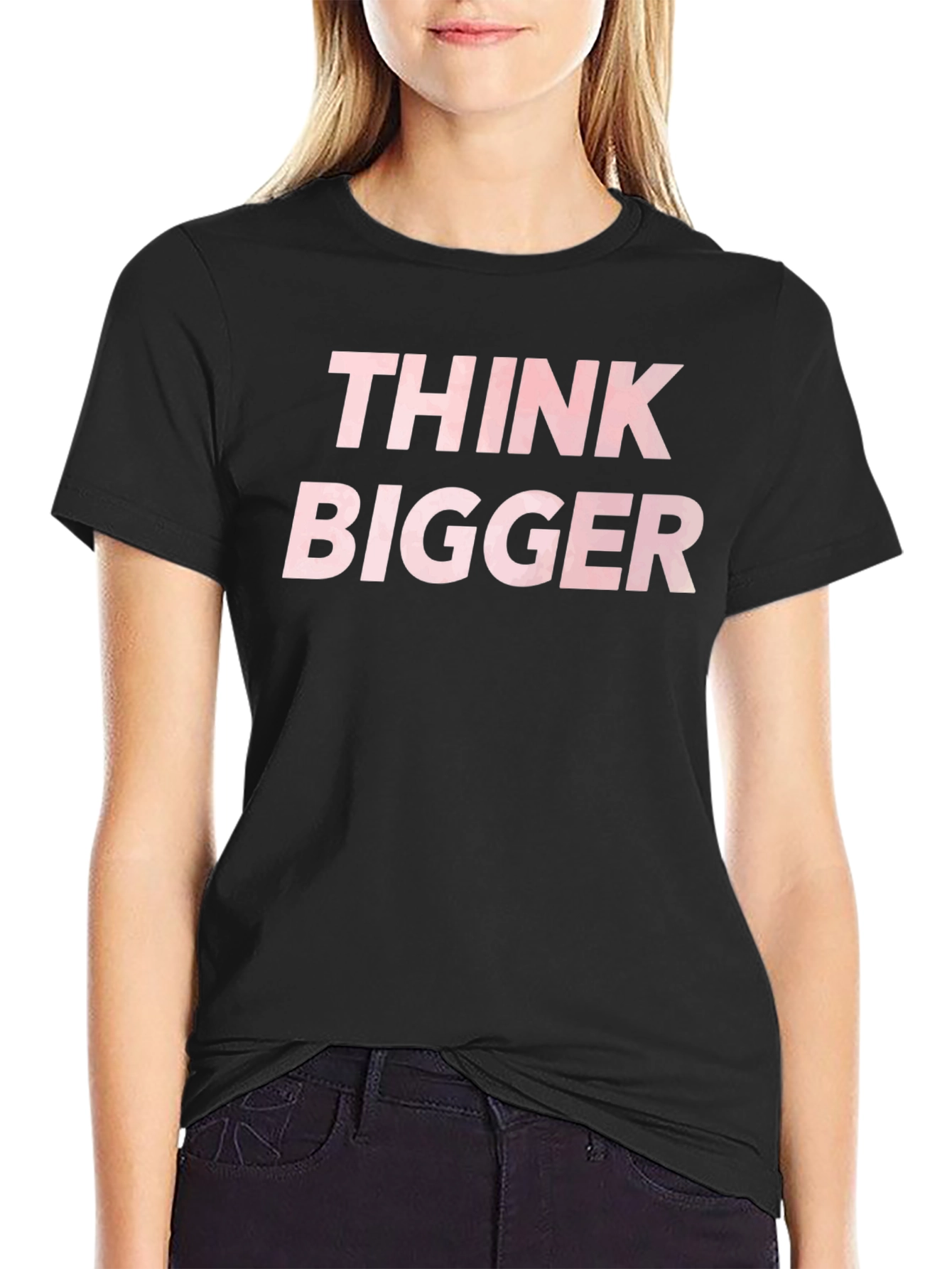 Black Think Bigger Graphic Tee - Motivational T-Shirt view 2