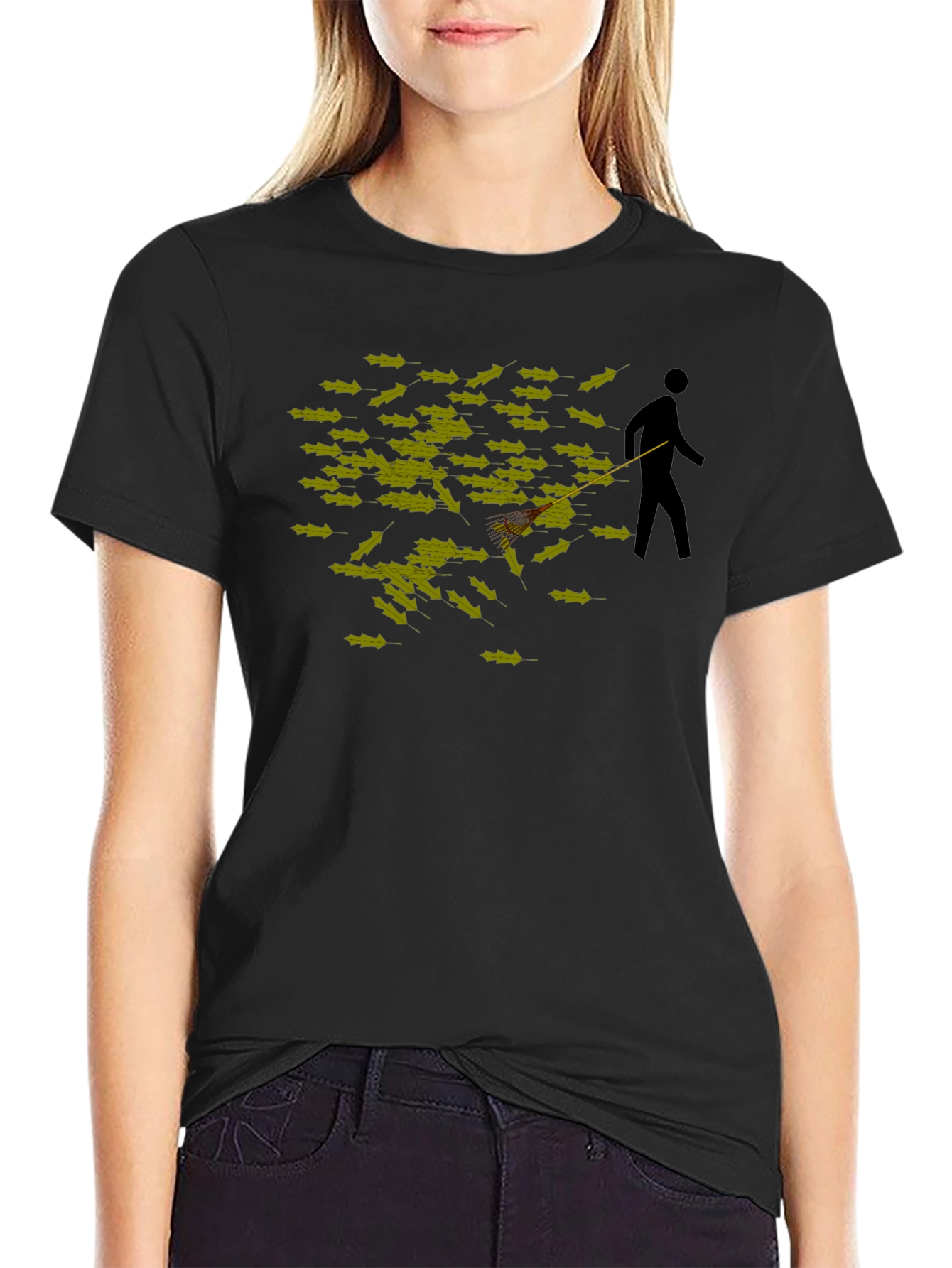 Black Funny Poop Swatter T-Shirt view 2