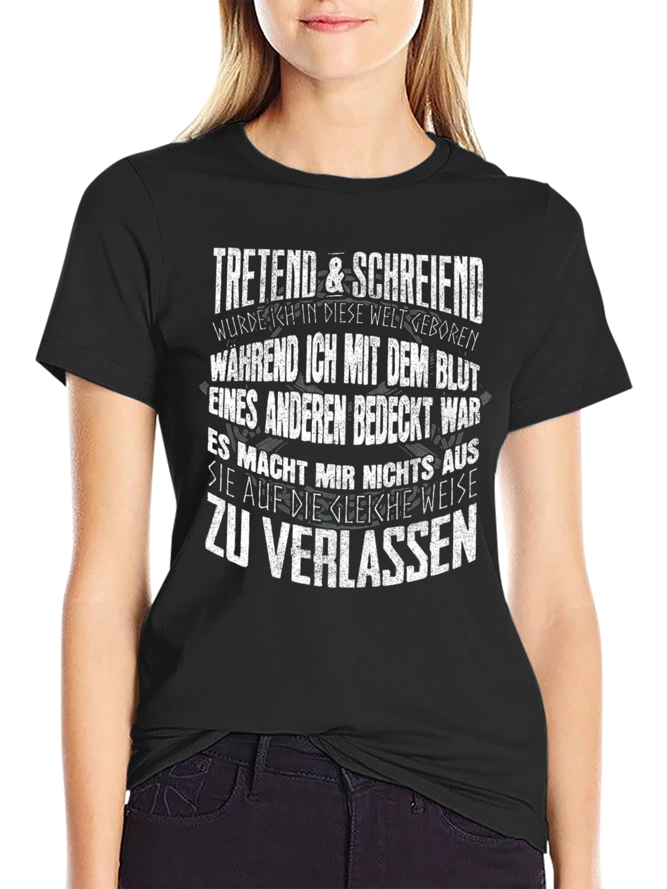 Black Treading & Screaming Graphic T-Shirt - Bold Statement Tee view 2
