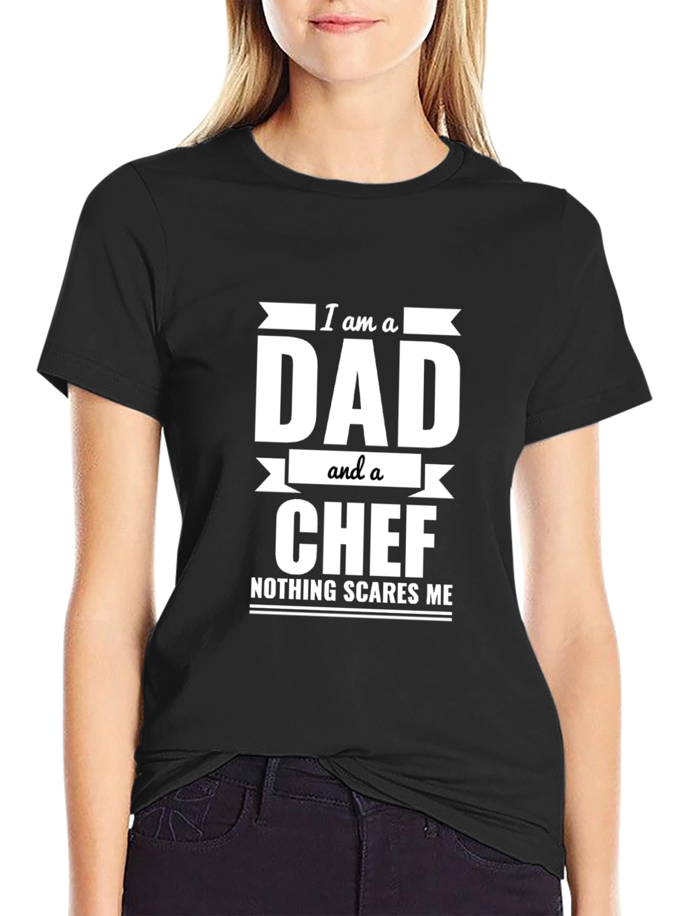 Black Dad and Chef T-Shirt - Nothing Scares Me view 2