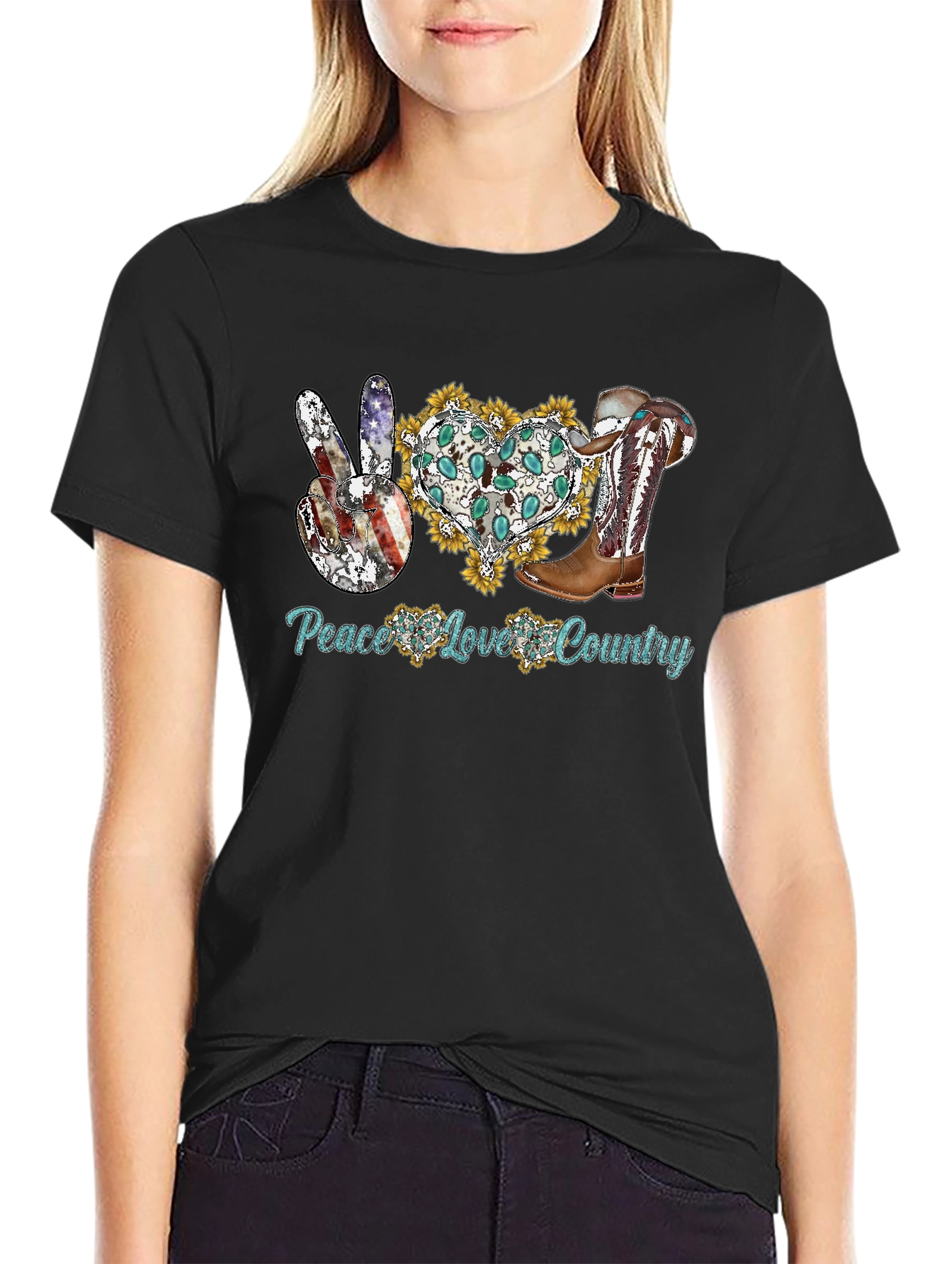 Peace Love Country Graphic Tee - 2