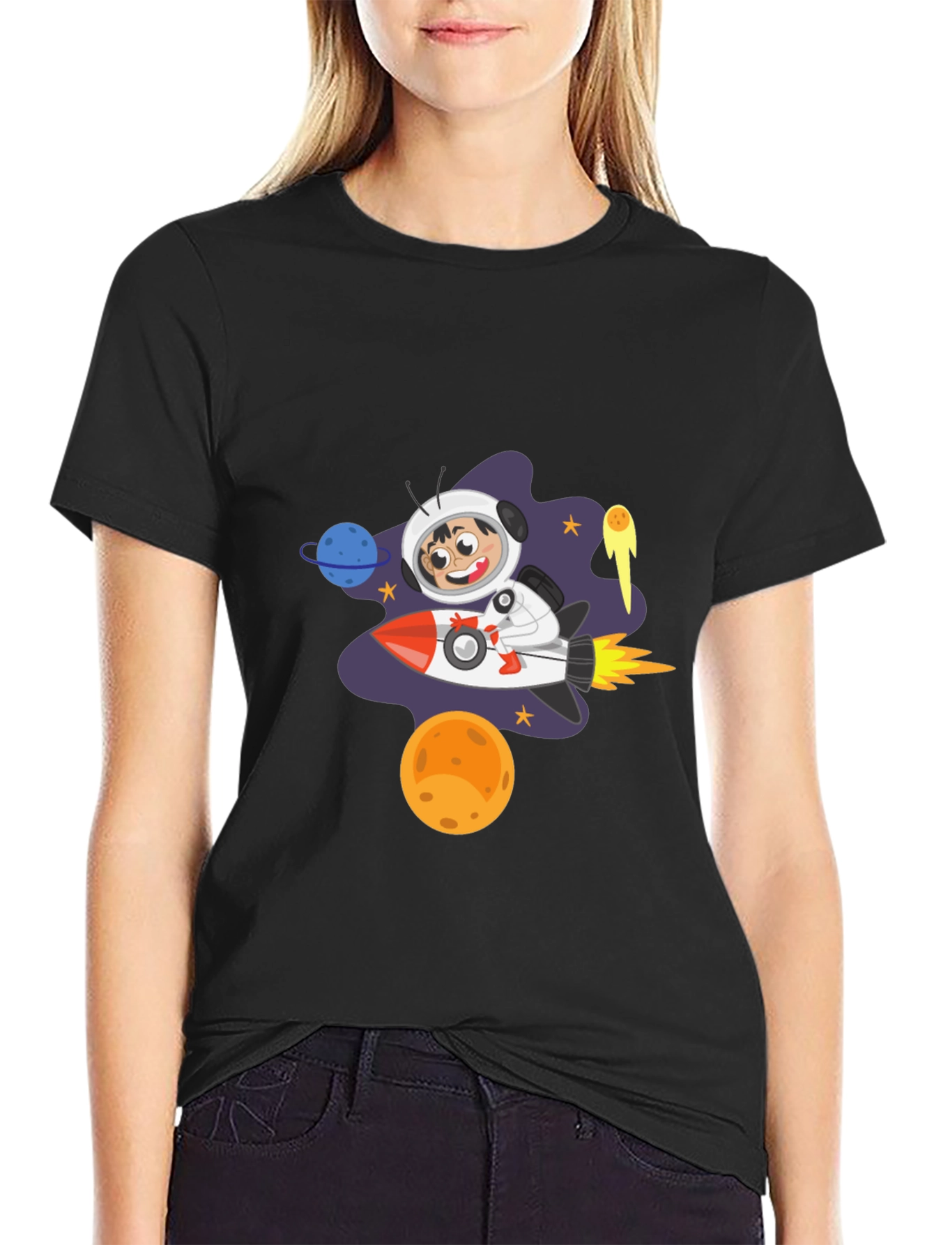 Black Astronaut Kid's T-Shirt view 2