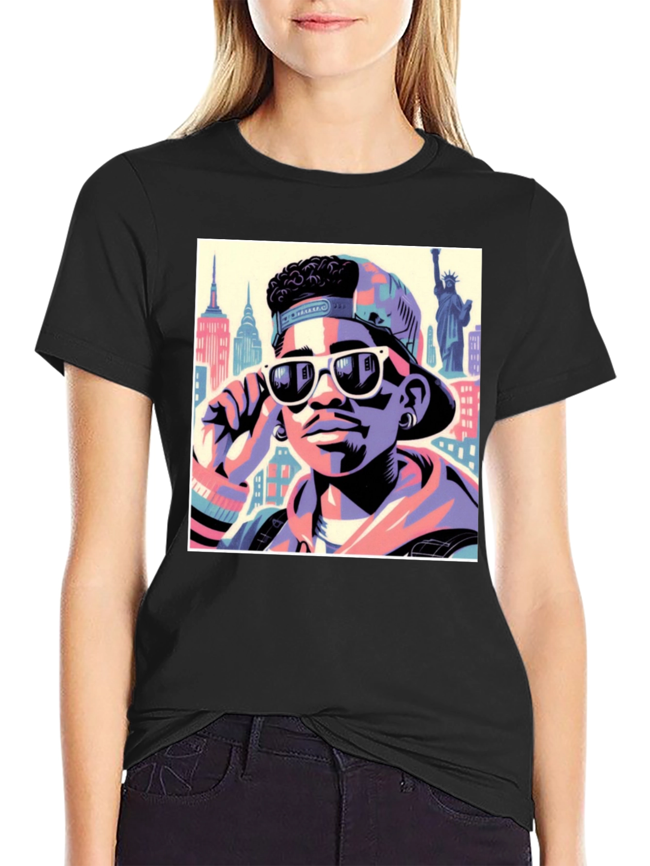 Black Fresh Prince Style T-Shirt - Cool Graphic Tee view 2