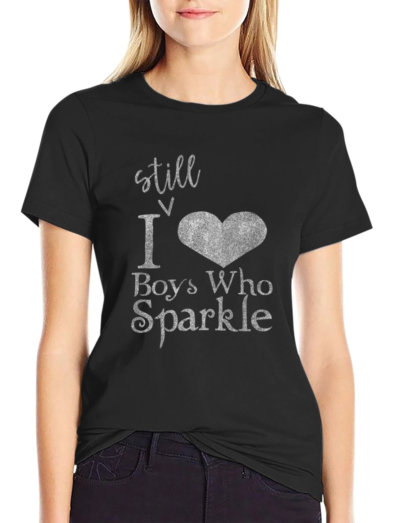 Black Still Love Boys Who Sparkle Black T-Shirt view 2