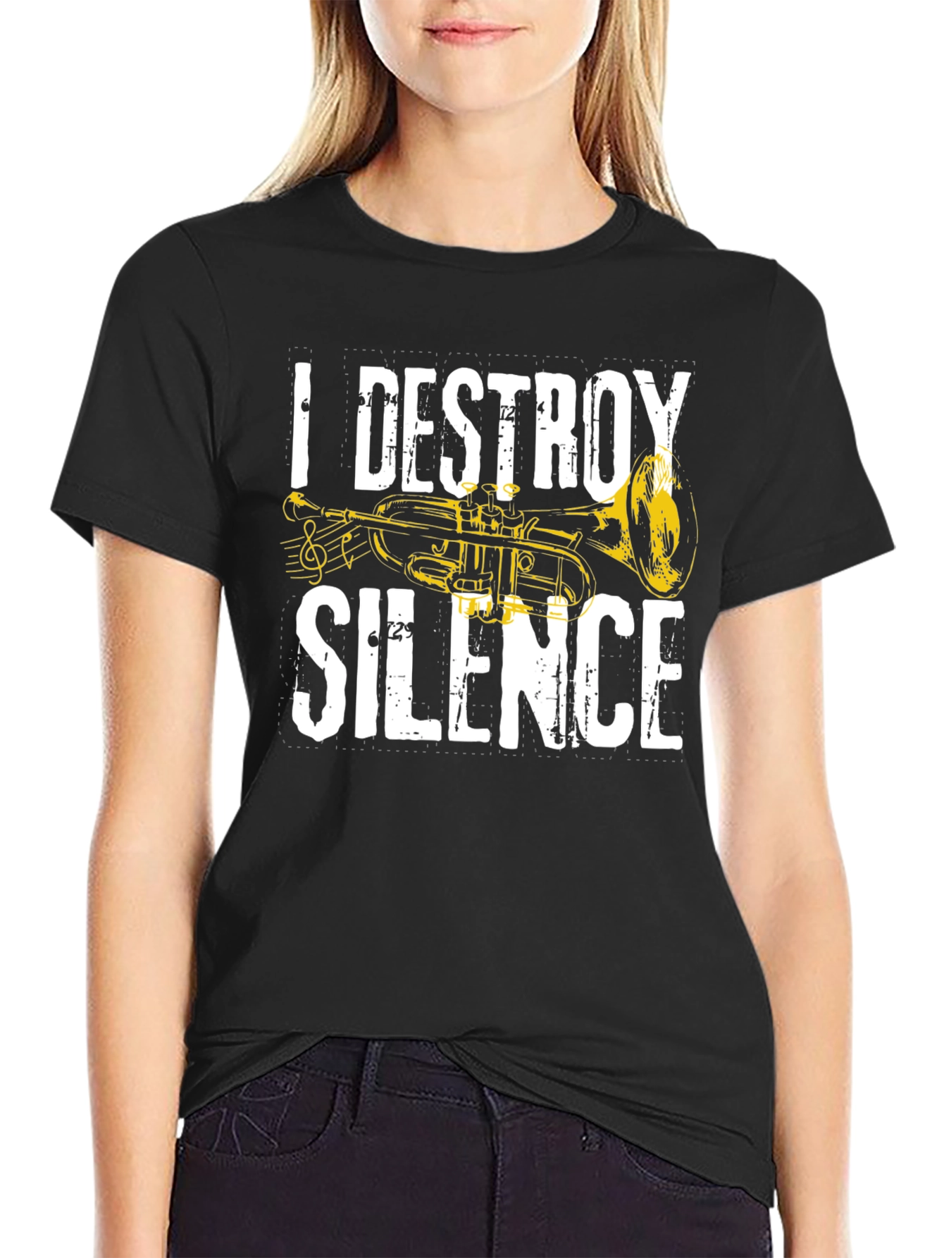 Black I Destroy Silence T-Shirt - Musician Tee view 2