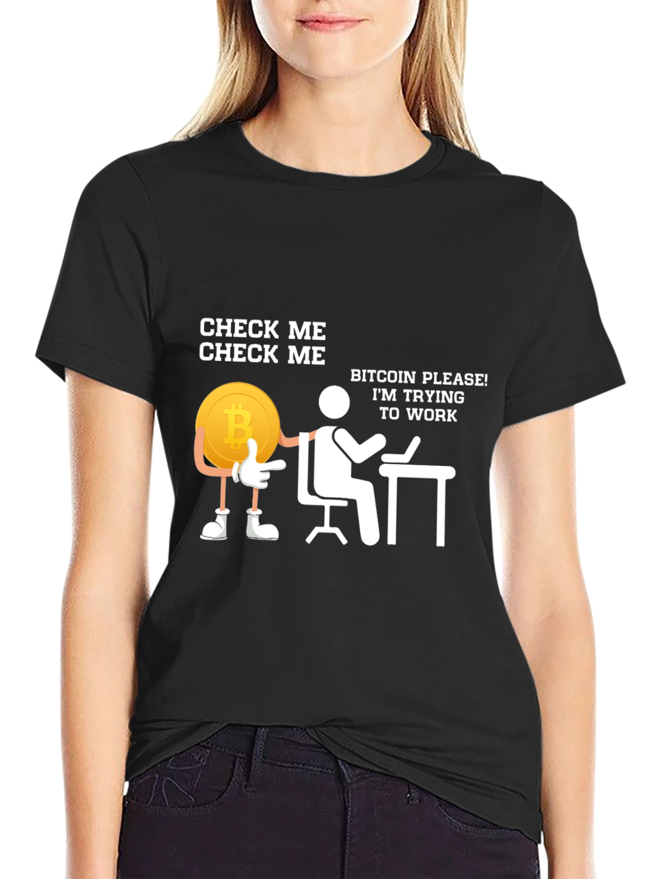 Black Check Me Bitcoin T-Shirt view 2