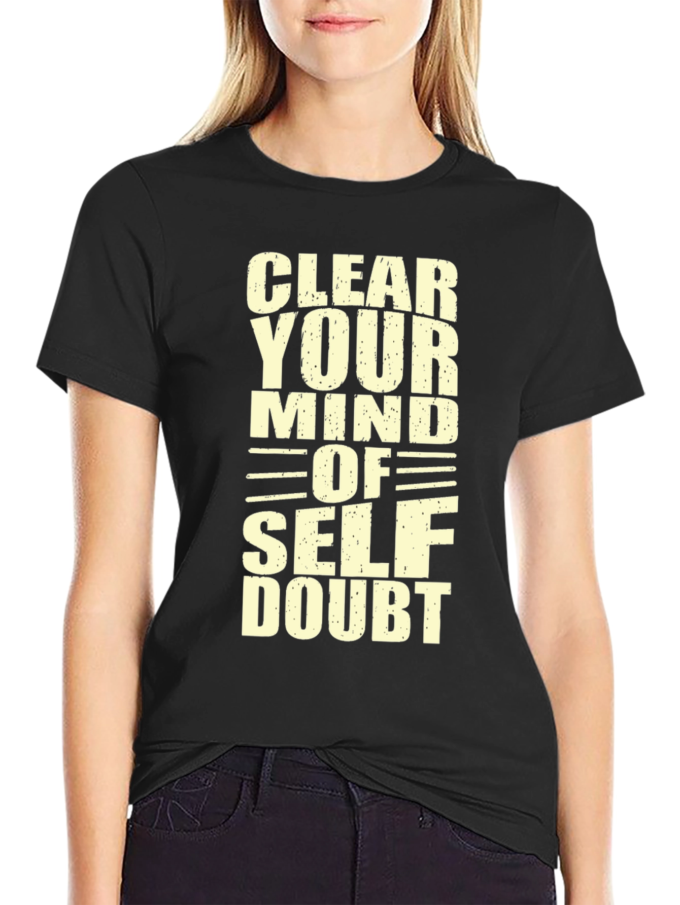 Black Clear Your Mind T-Shirt - Motivational Graphic Tee view 2