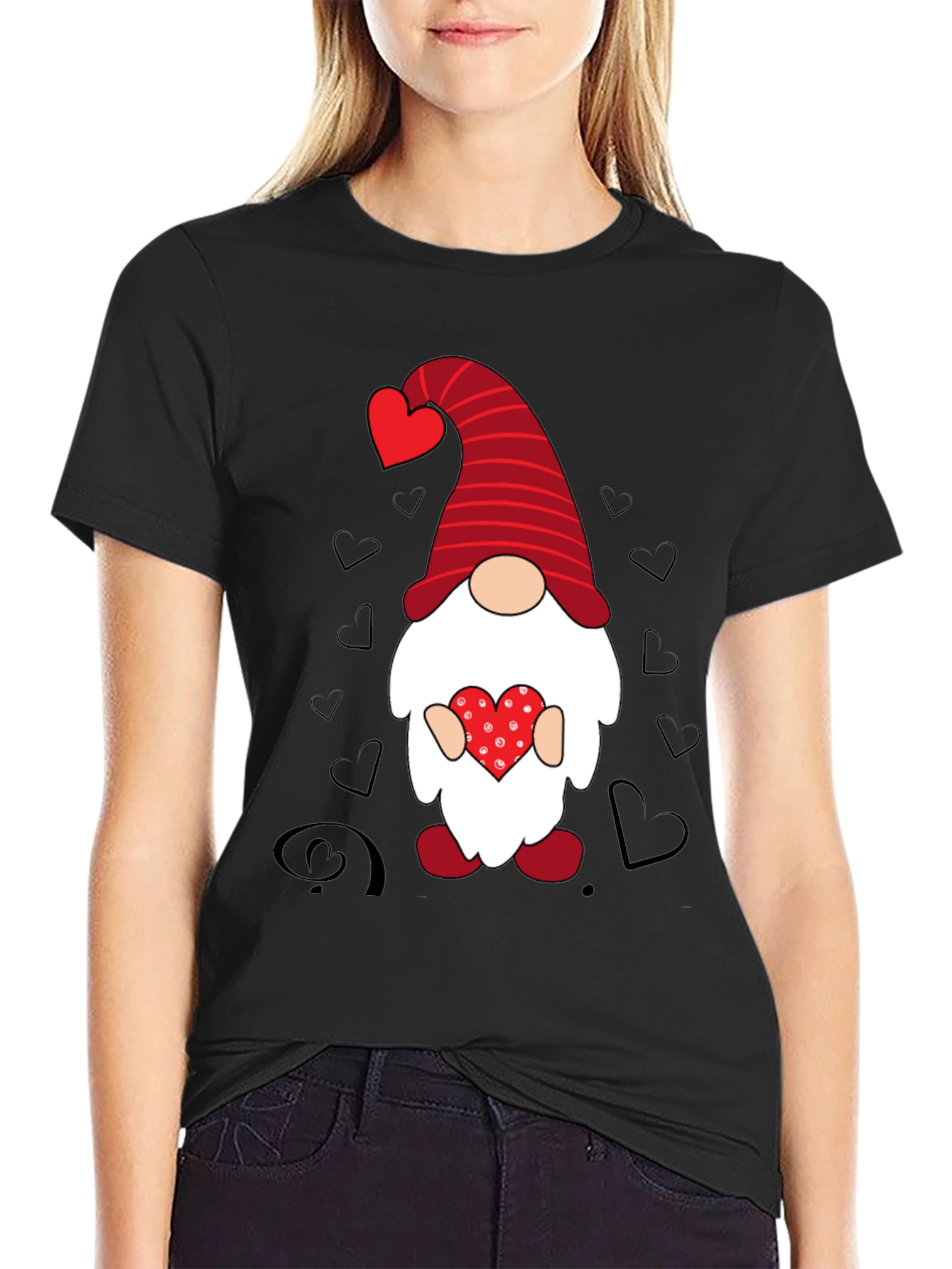 Black Valentine Gnome Men's T-shirt view 2