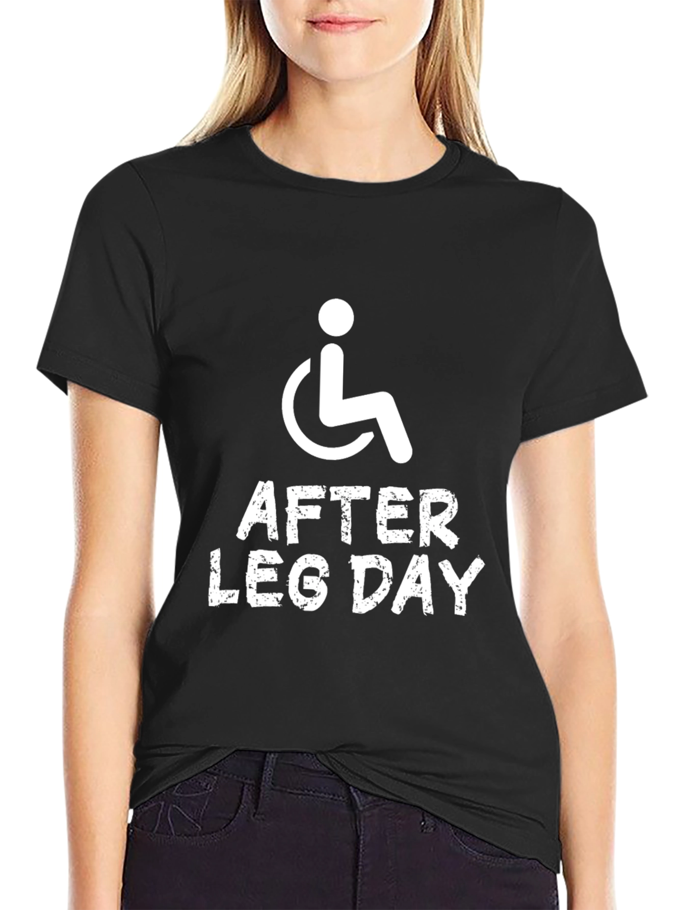 Black After Leg Day Funny Graphic T-Shirt view 2