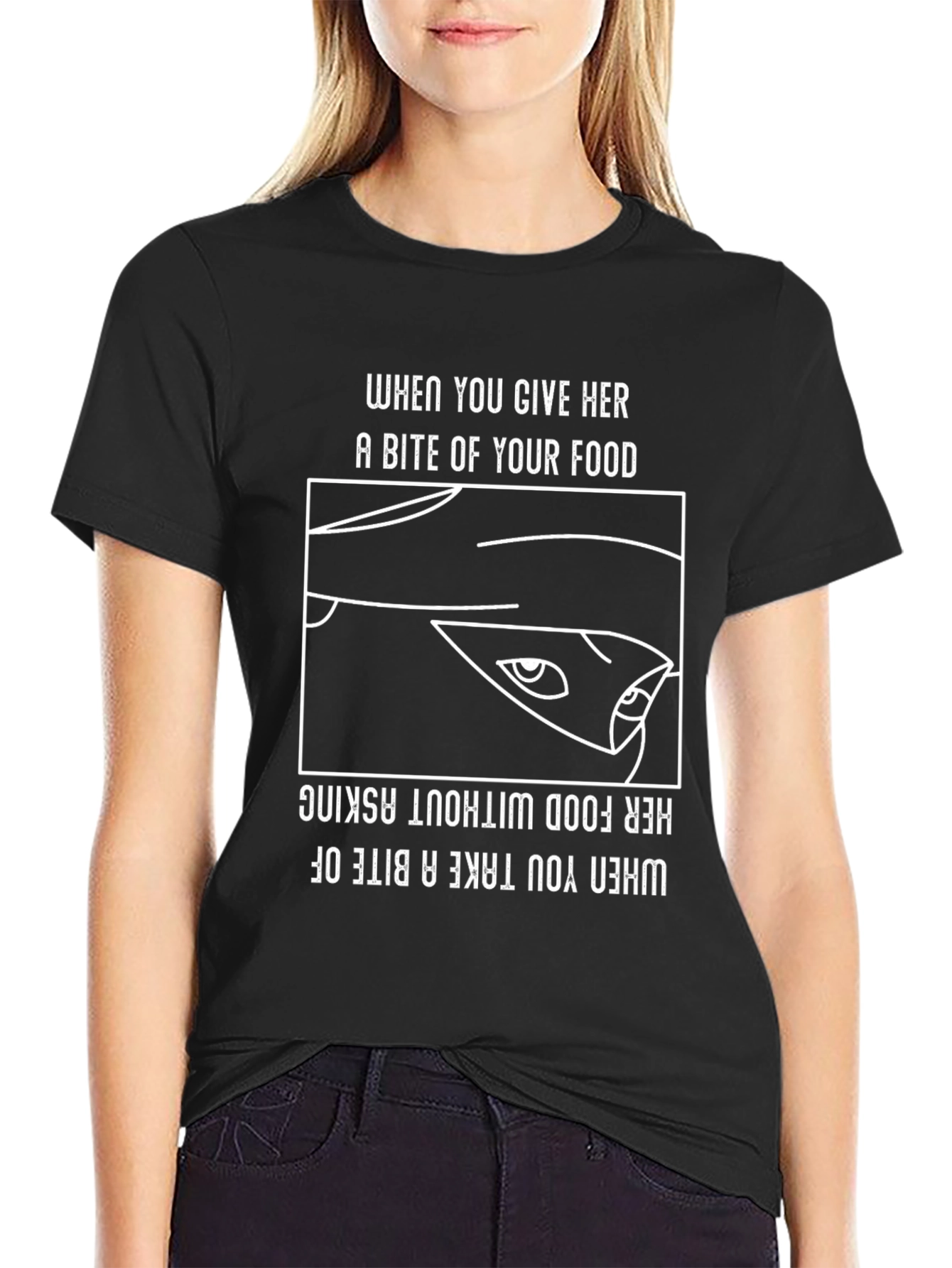 Black Funny Foodie Graphic Tee - Bite of Your Food view 2