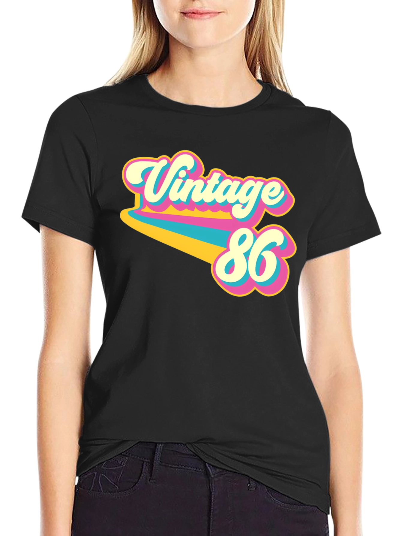 Black Vintage 86 Graphic T-Shirt view 2