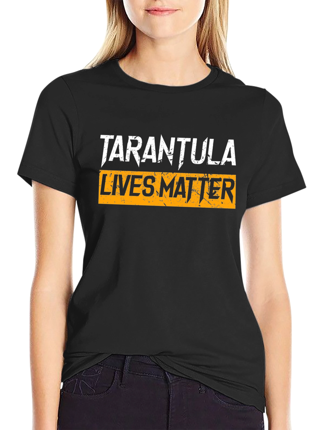 Black Tarantula Lives Matter Graphic Tee - Black Cotton T-Shirt view 2