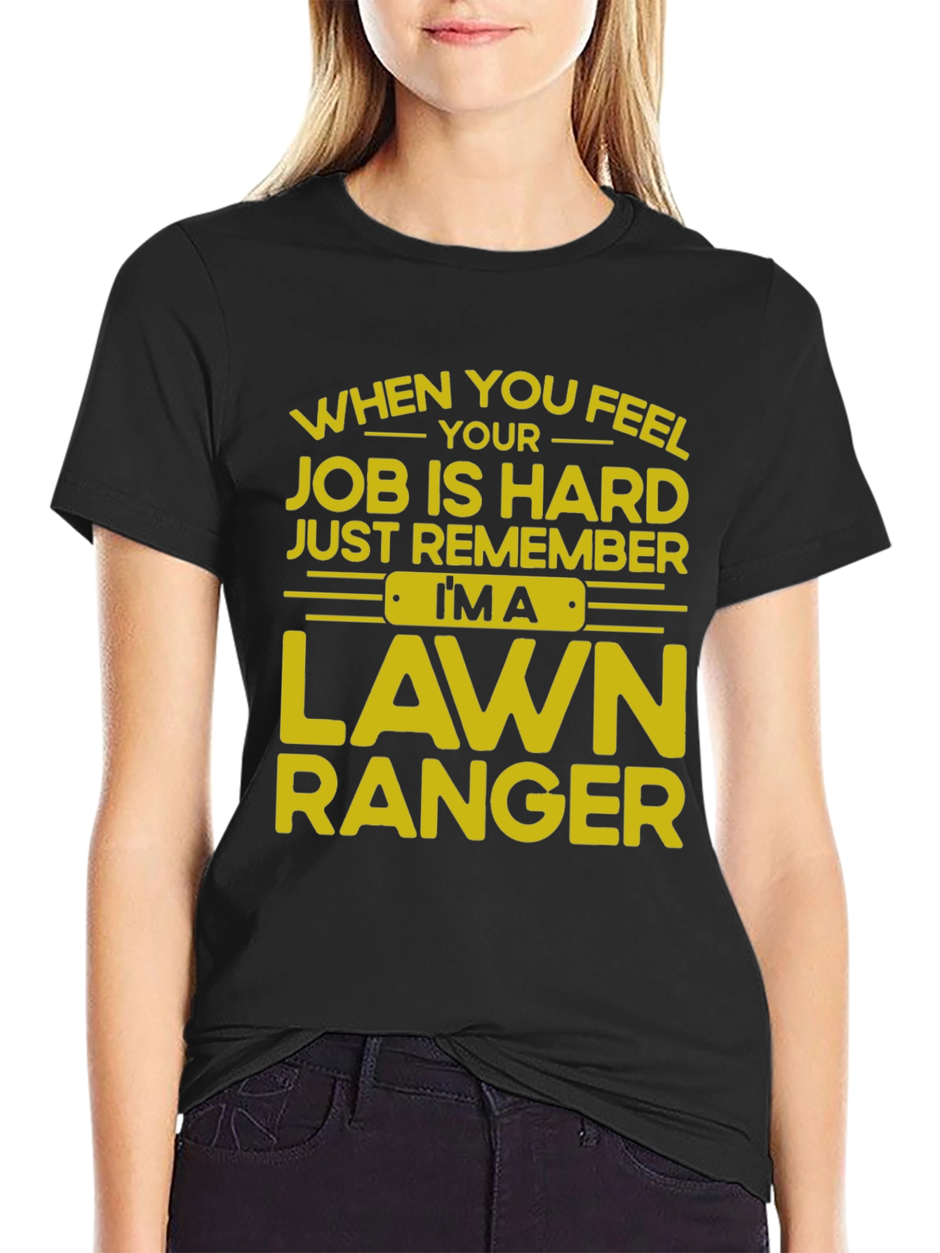 Black Lawn Ranger T-Shirt - Funny Job Pride Tee view 2