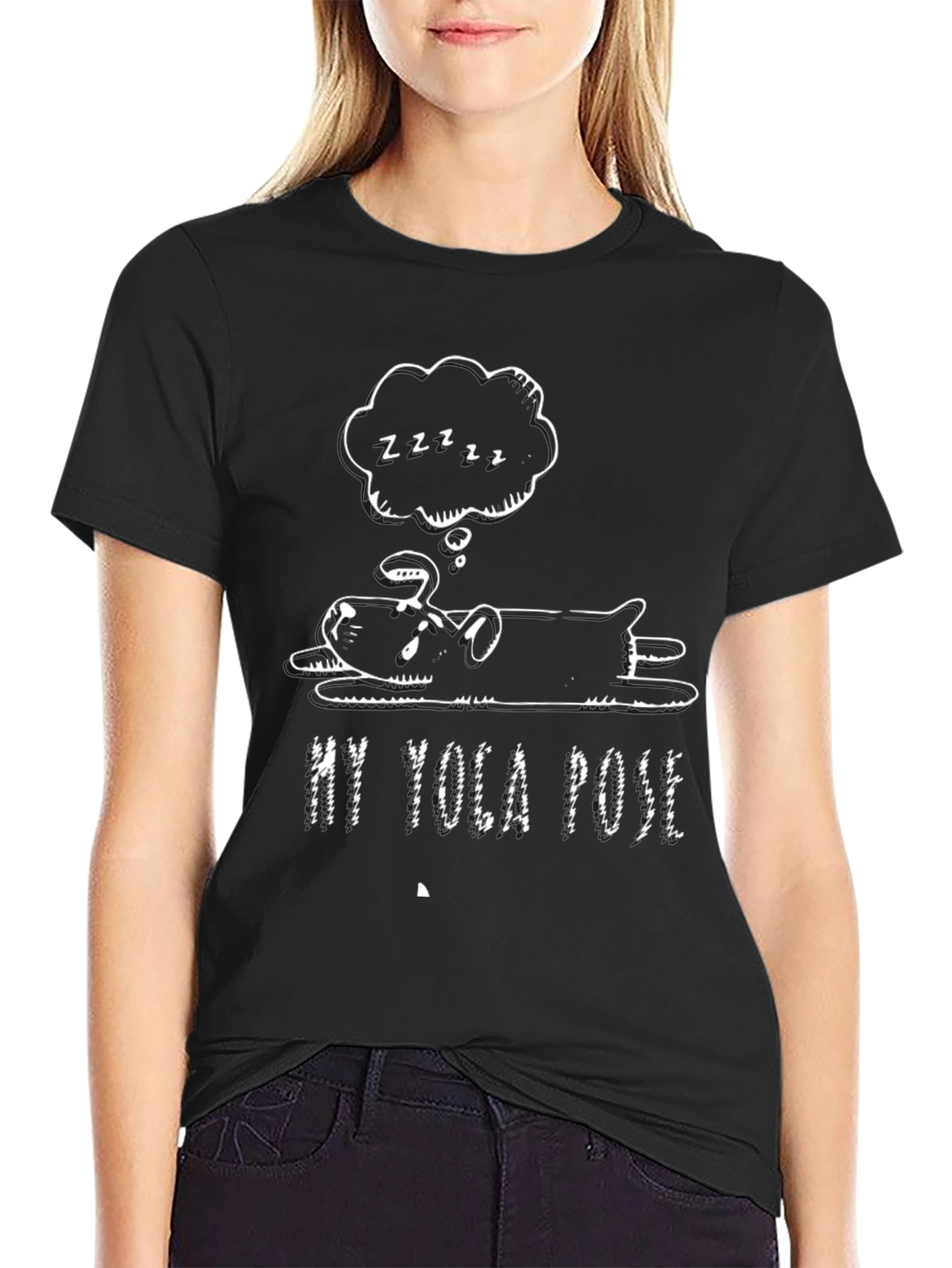 Black My Yoga Pose Black Graphic T-Shirt view 2