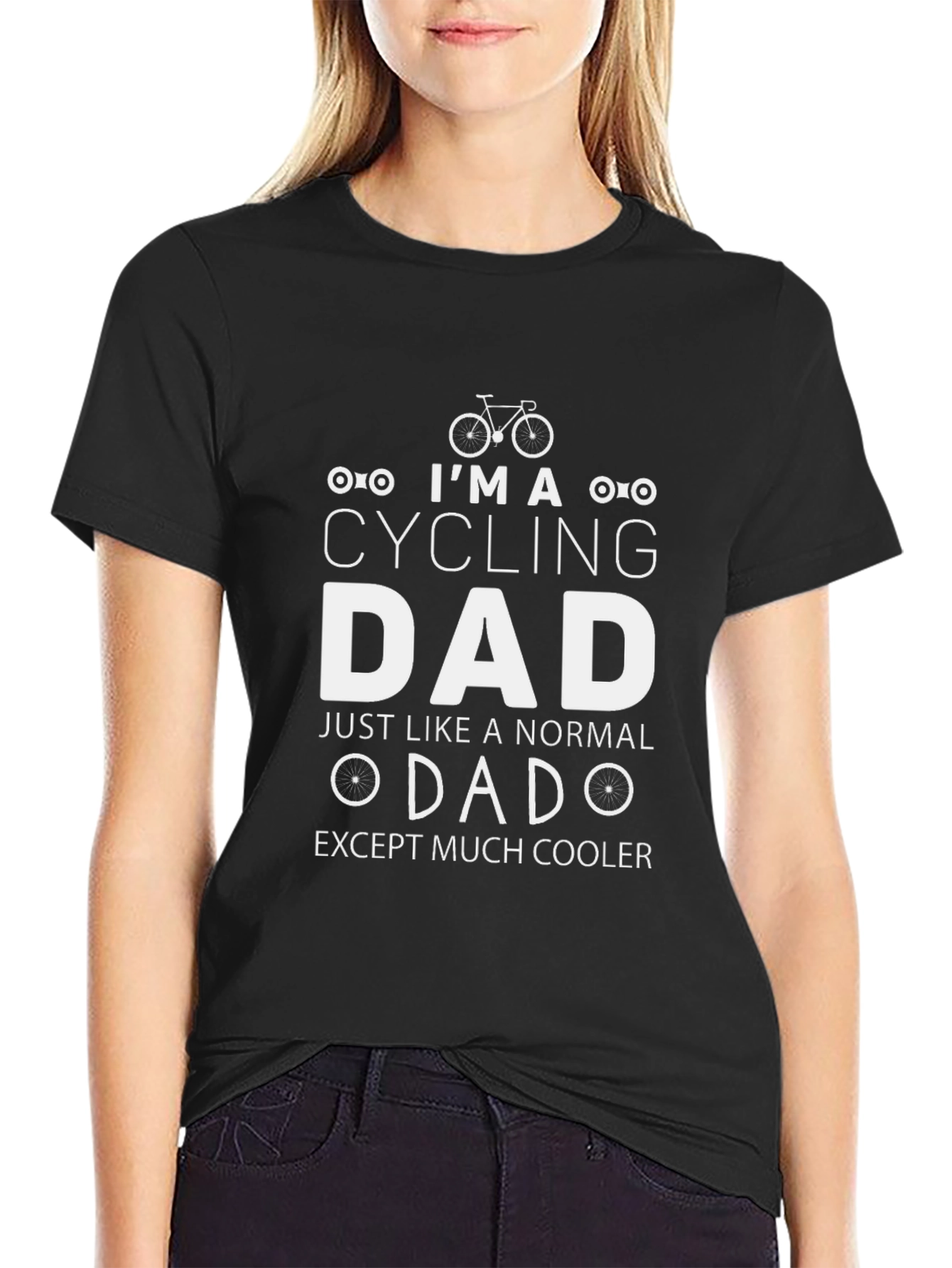 Black Cycling Dad T-Shirt: Cool & Comfortable view 2