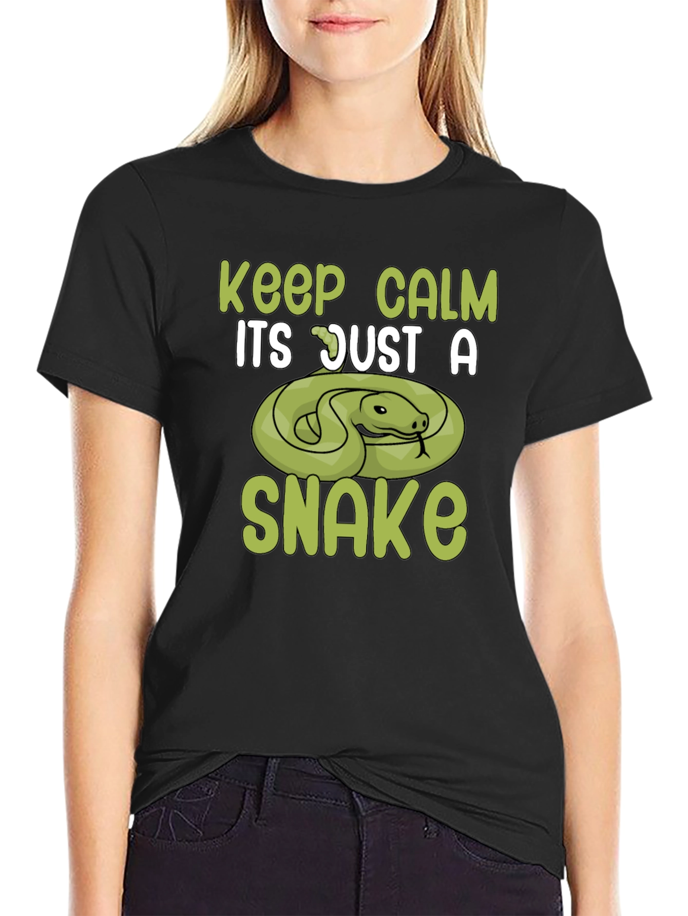 Black Keep Calm Snake T-Shirt view 2