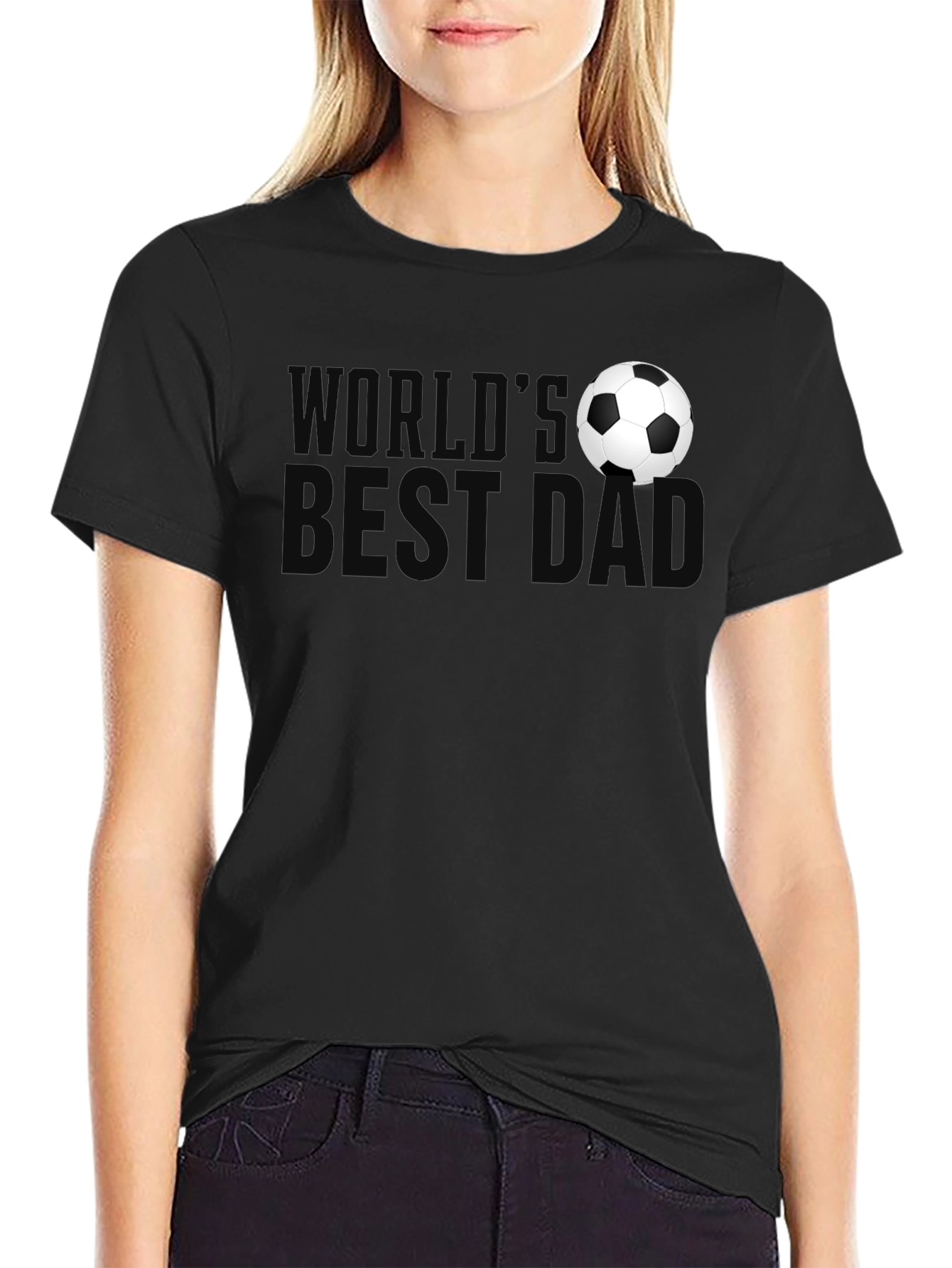 Black World's Best Dad Soccer Graphic Tee view 2