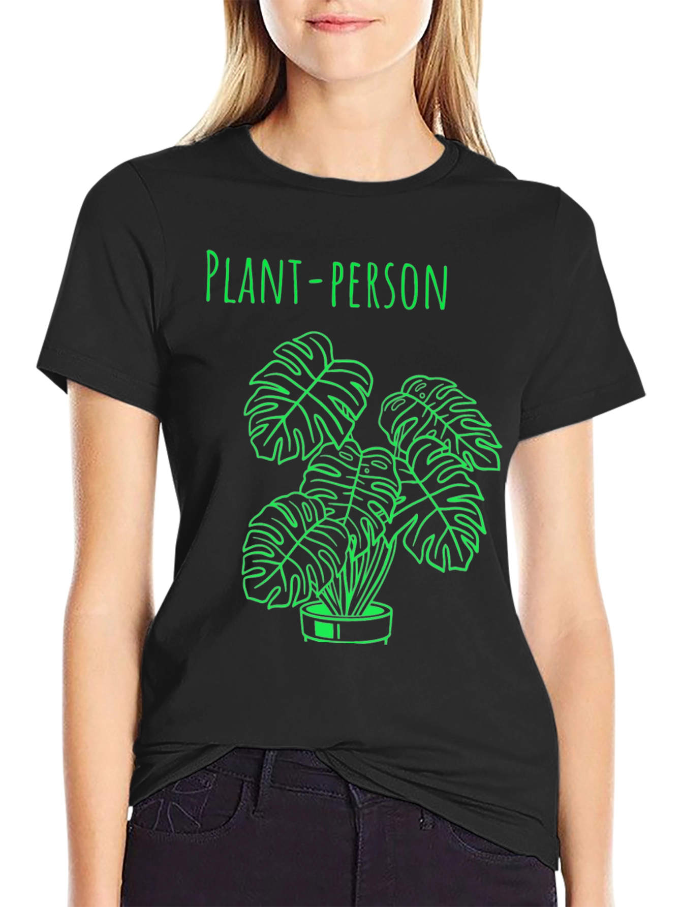 Black Plant-Person Graphic Tee view 2