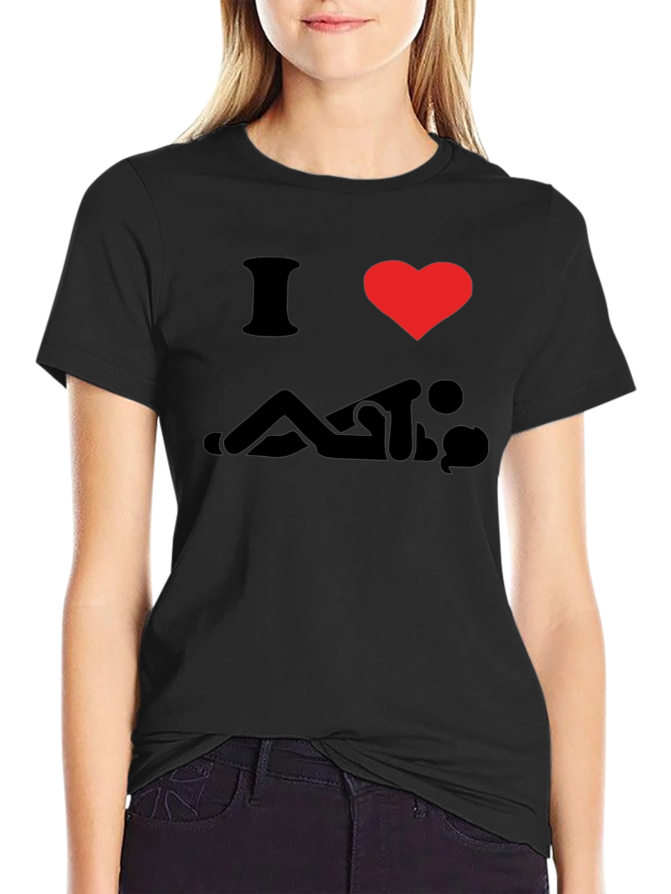 Black I Love Sex T-Shirt - Funny Graphic Tee view 2