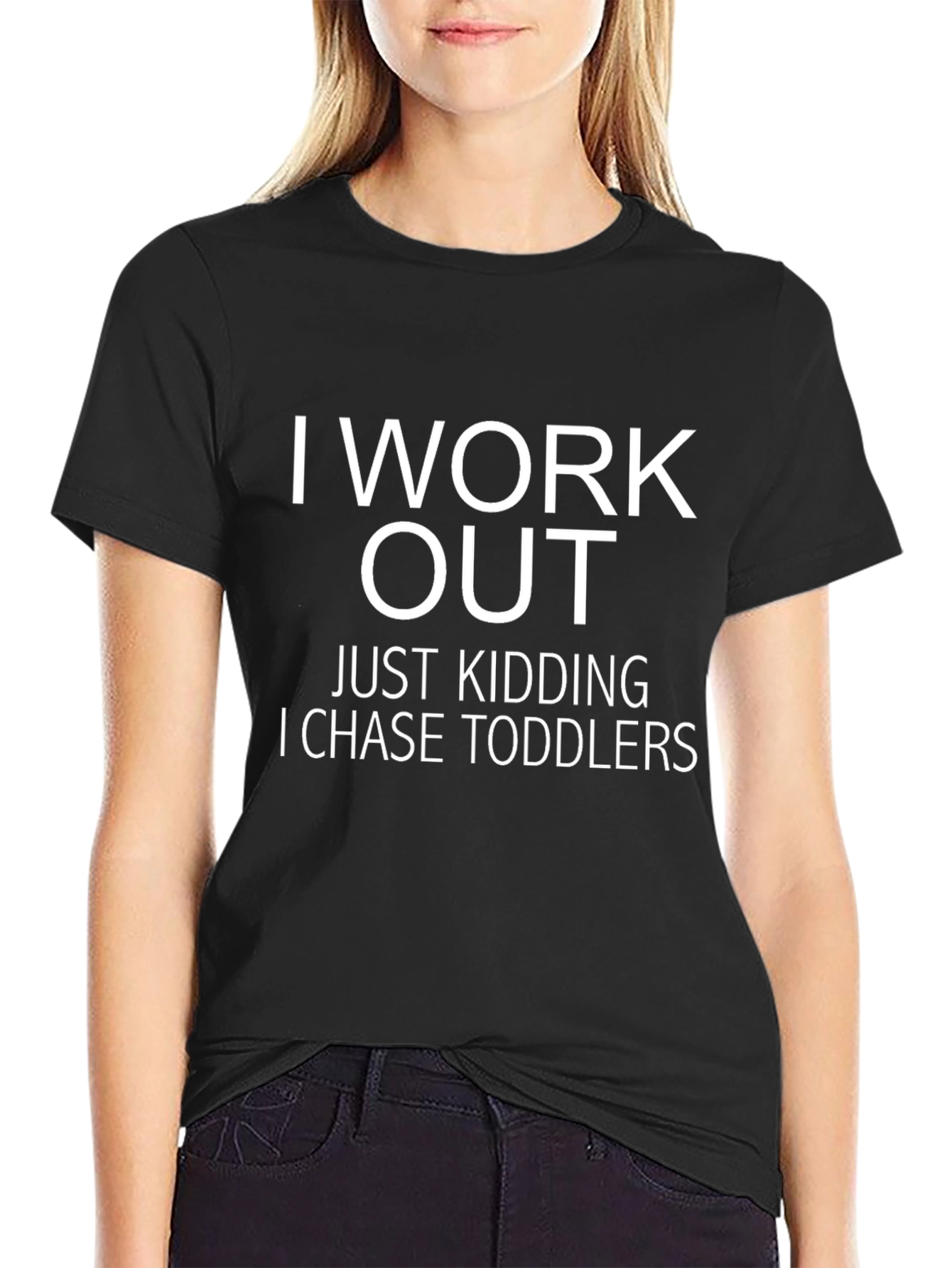 Black Funny "I Chase Toddlers" Graphic Tee view 2