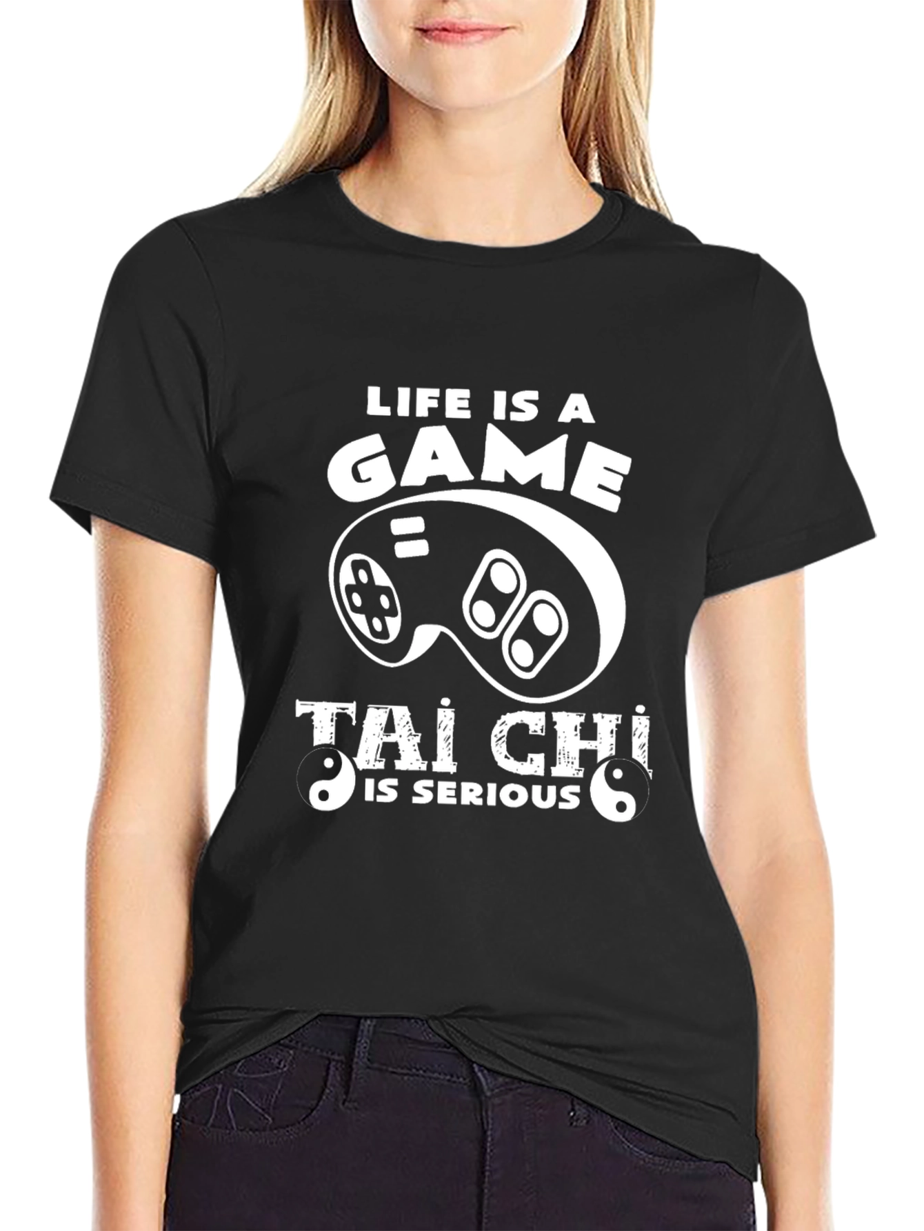 Black Life Is A Game Tai Chi T-Shirt view 2
