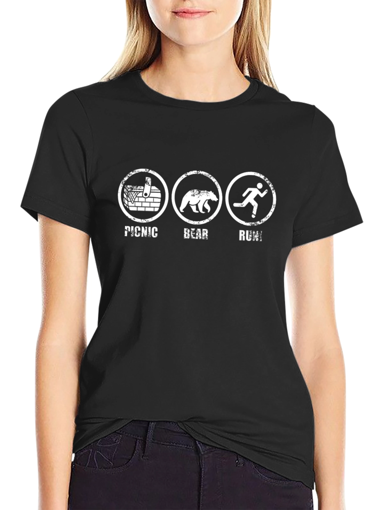 Black Picnic Bear Run T-Shirt view 2