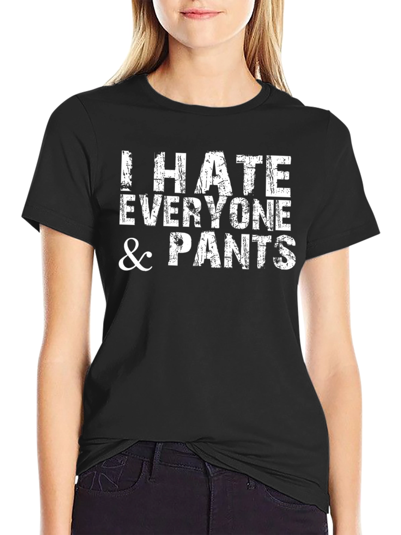 Black I Hate Everyone & Pants T-Shirt view 2