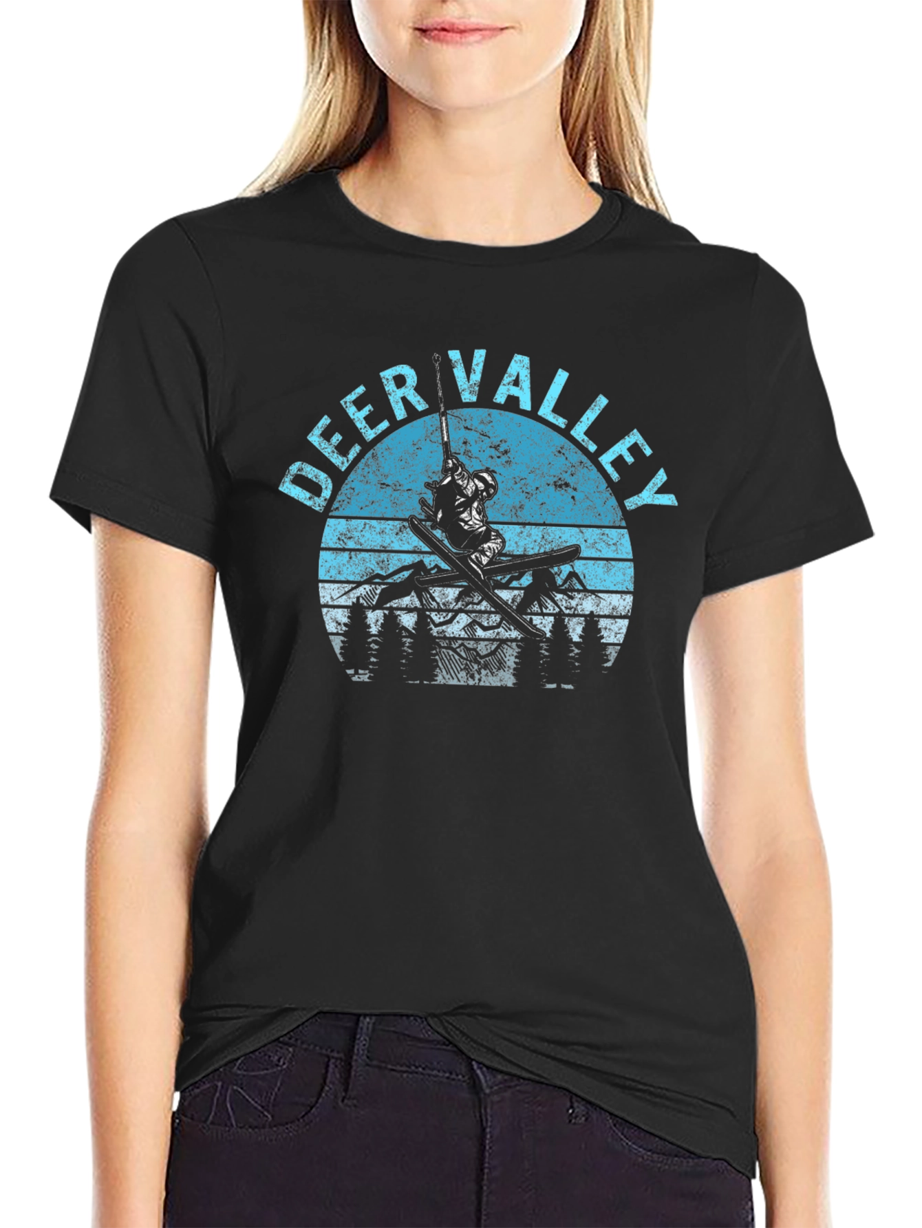 Black Deer Valley Retro Graphic Tee view 2