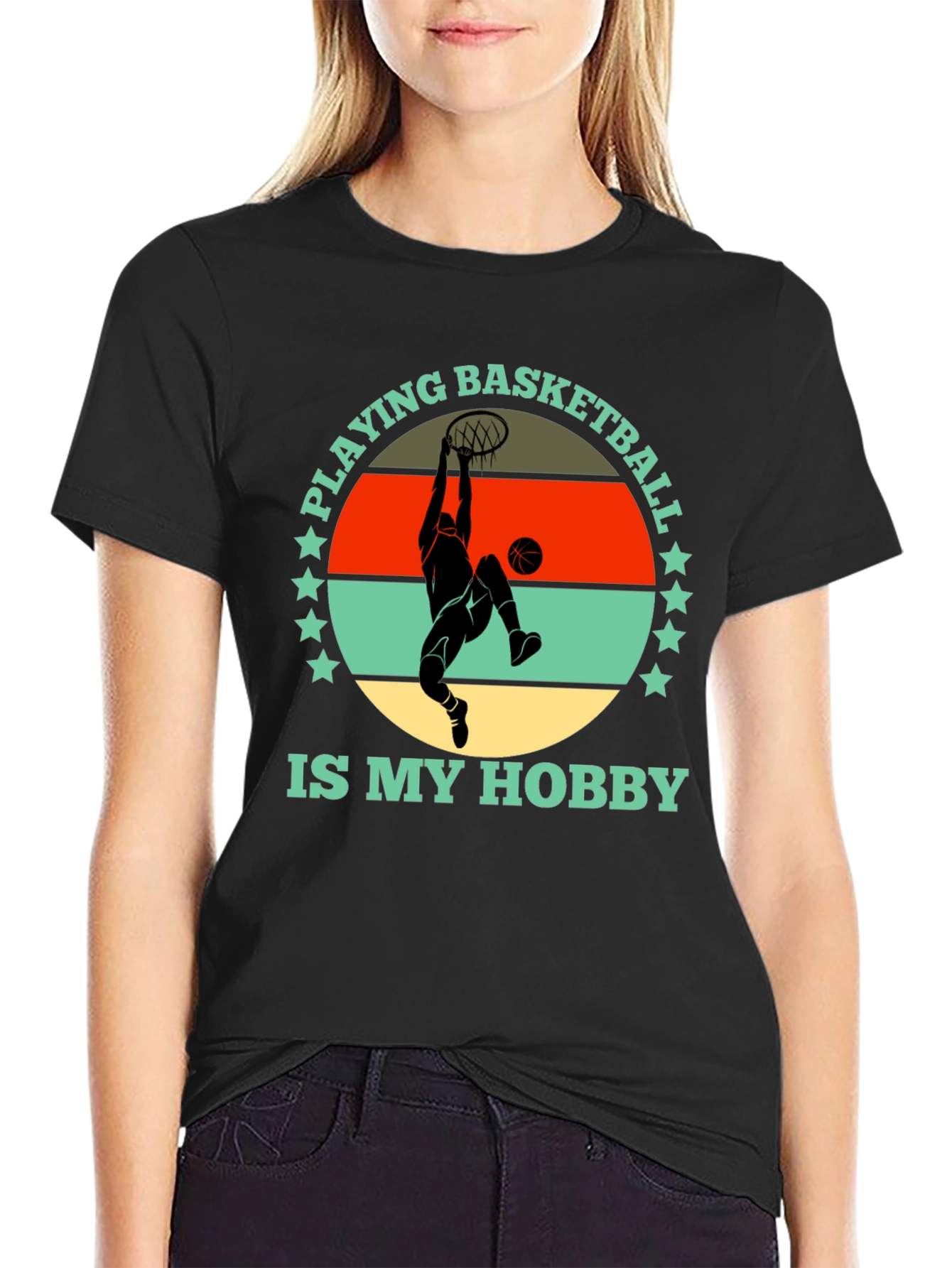 Black Basketball Hobby Graphic Tee - Stylish Cotton T-Shirt view 2