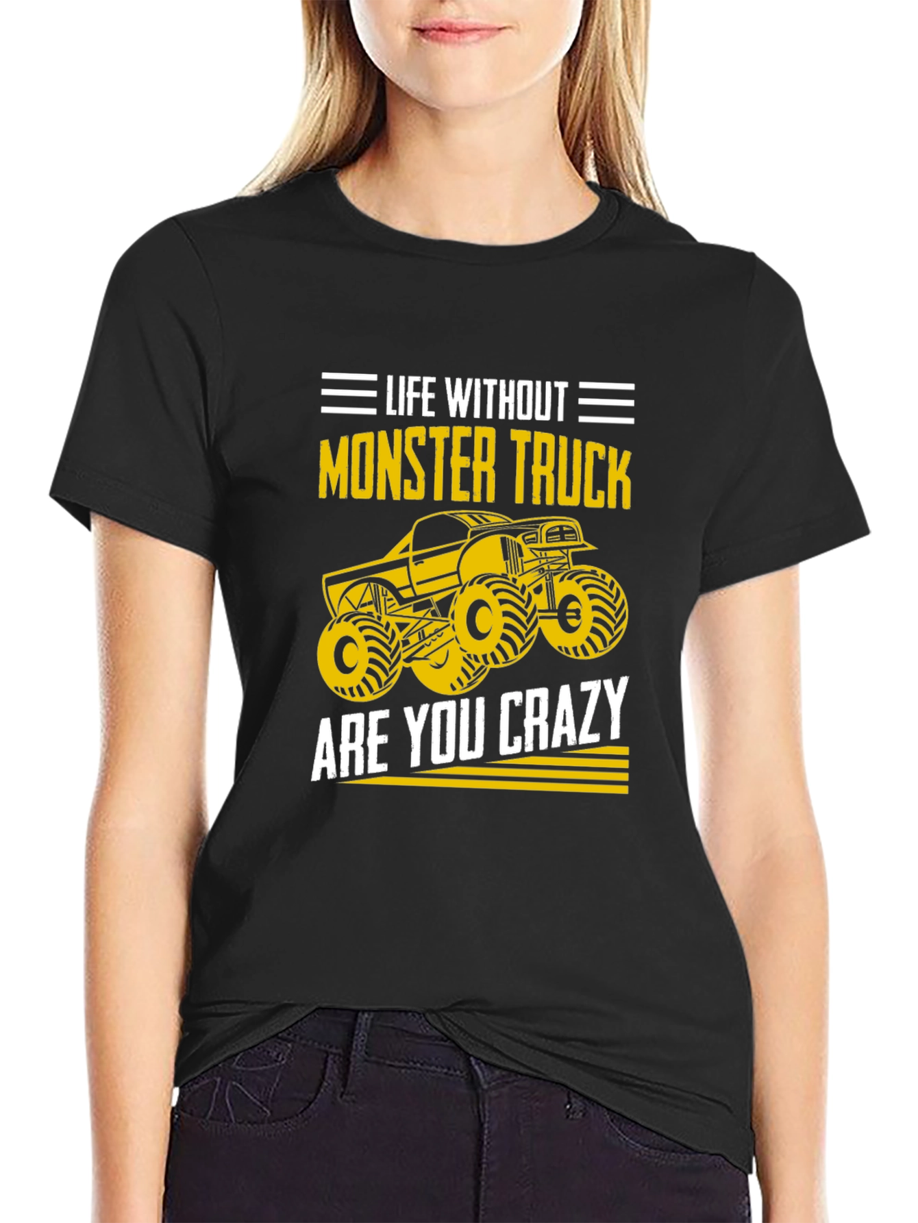 Black Monster Truck T-Shirt - Life Without, Are You Crazy? view 2