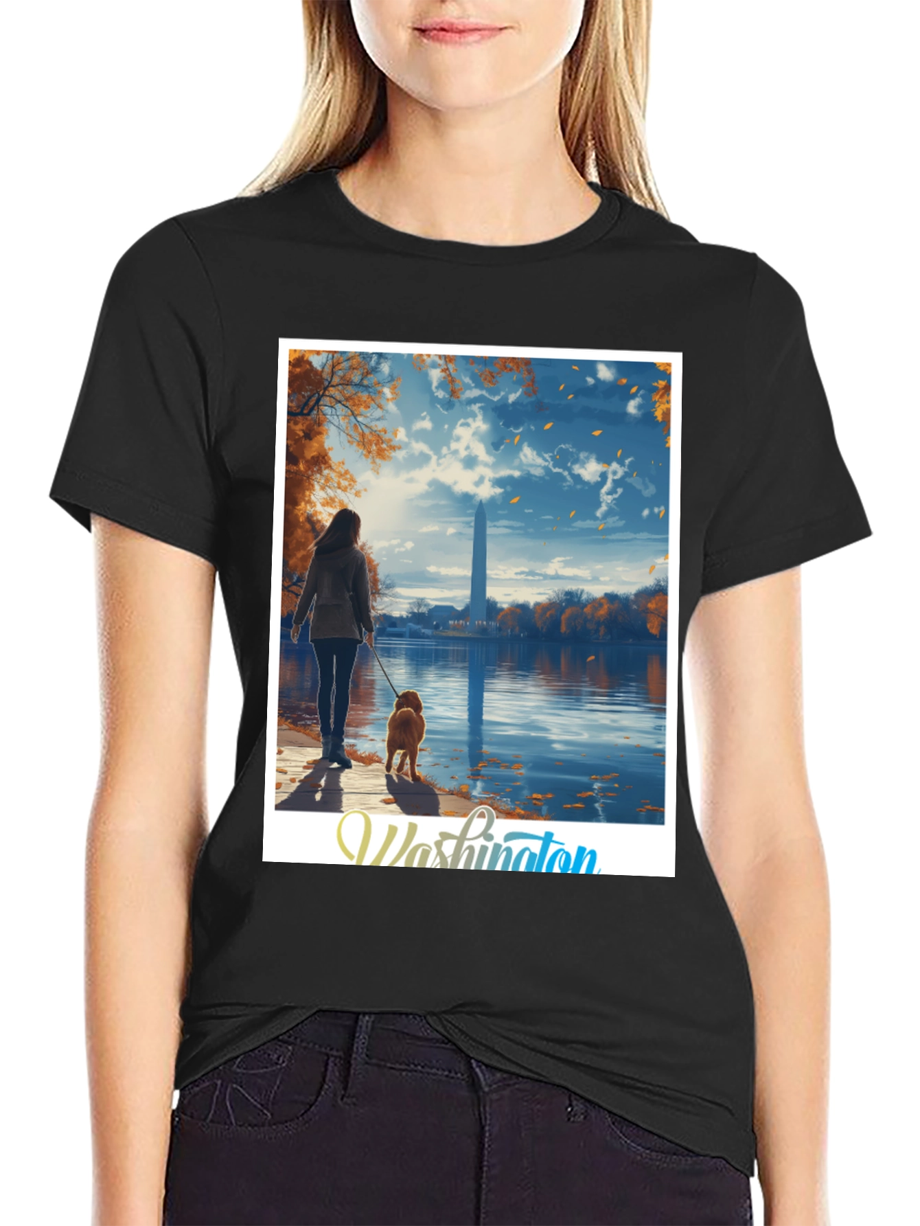 Black Washington Monument Graphic Tee view 2