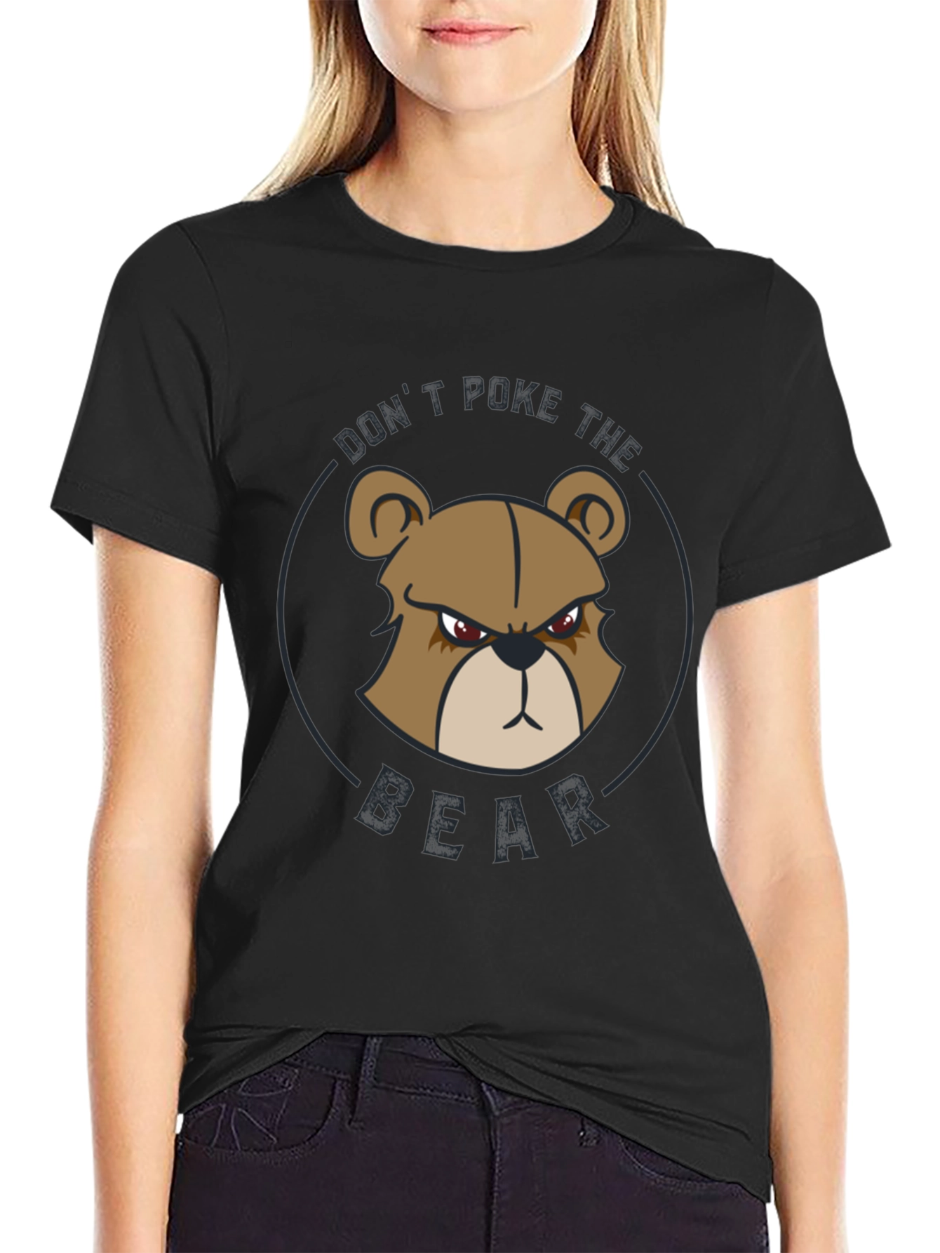 Black Don't Poke The Bear Graphic T-Shirt - Black view 2