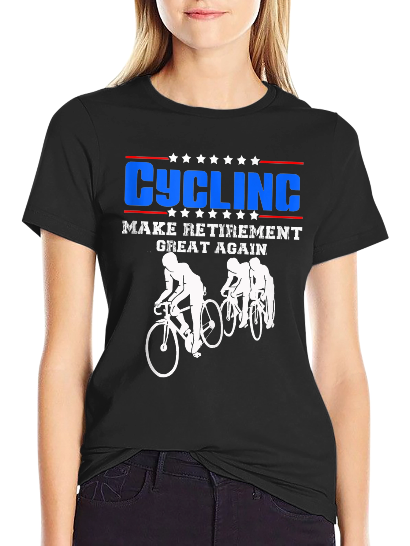 Black Cycling Make Retirement Great Again T-Shirt view 2