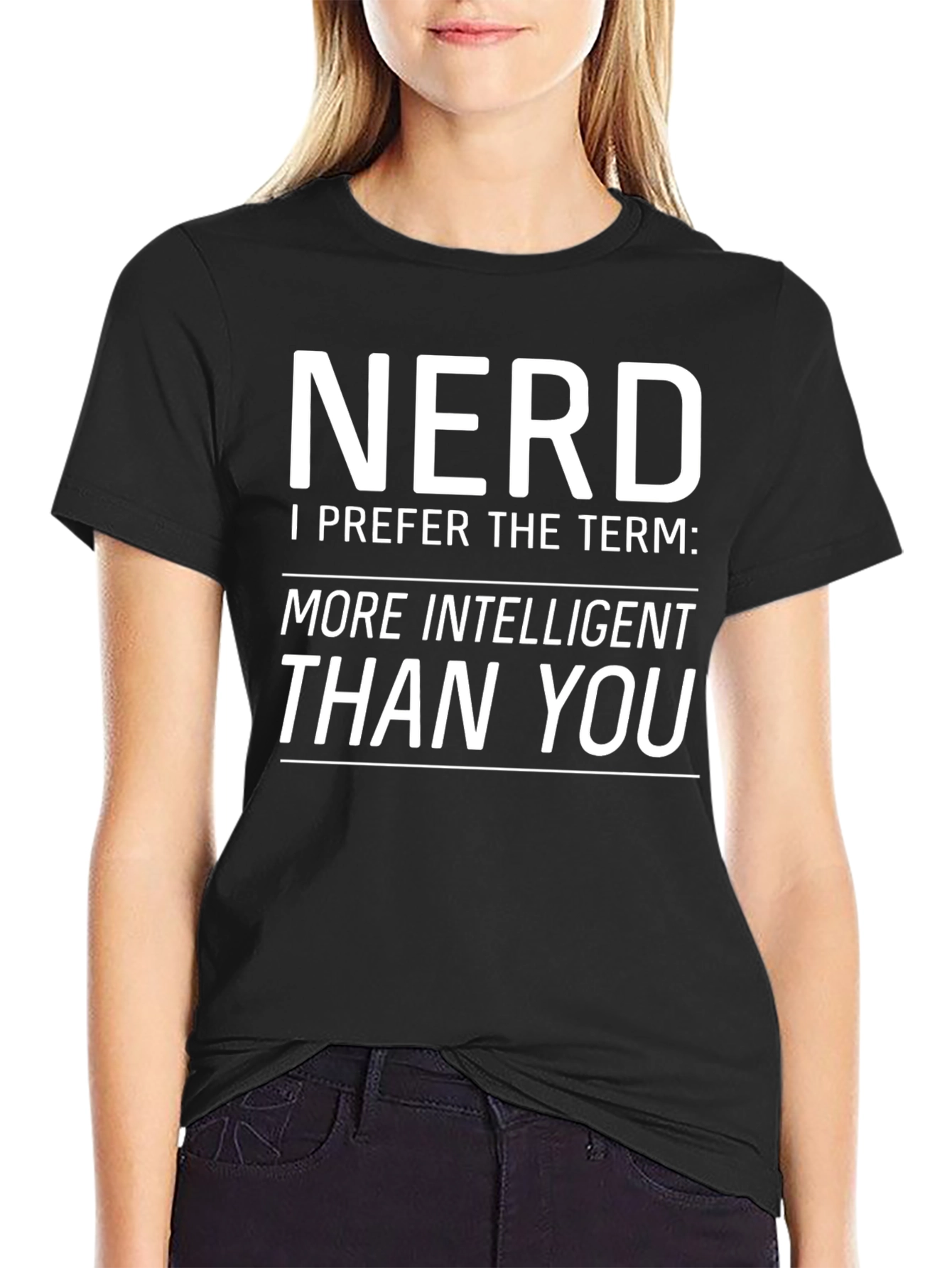 Black Nerd More Intelligent Than You Graphic Tee view 2