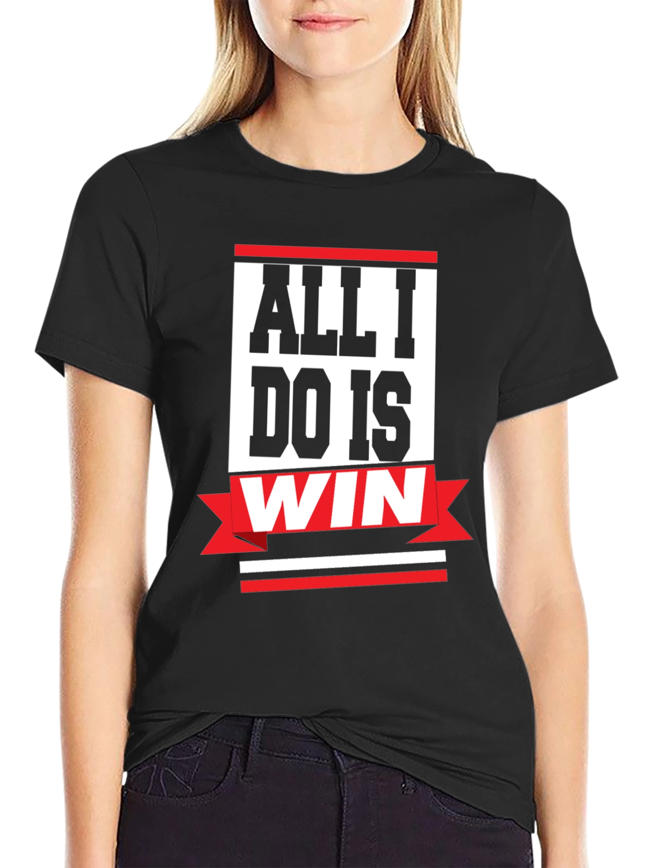 Black All I Do Is Win T-Shirt view 2
