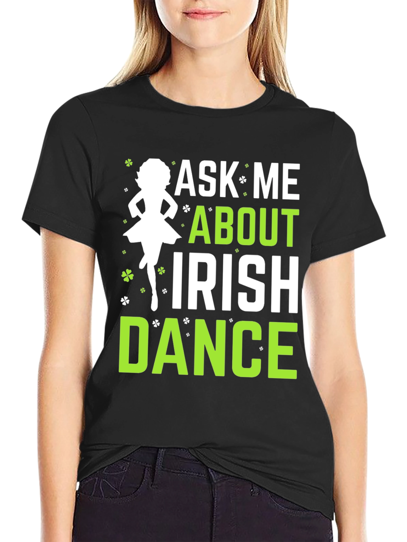 Black Ask Me About Irish Dance Black Graphic Tee view 2