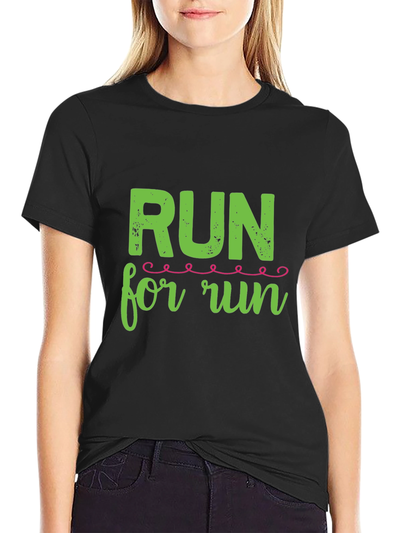 Black Run For Run Black T-Shirt view 2