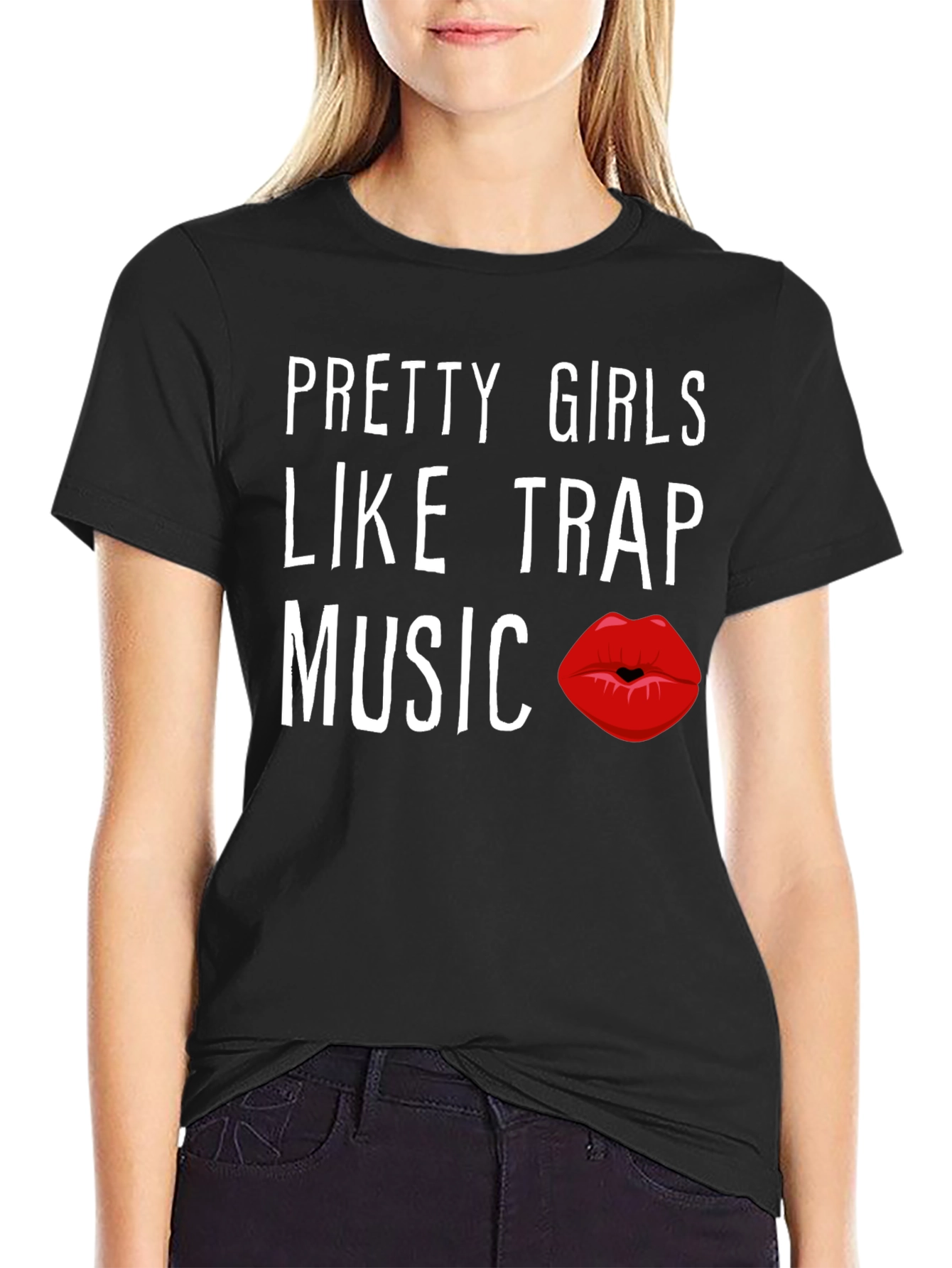Black Pretty Girls Like Trap Music Graphic Tee view 2