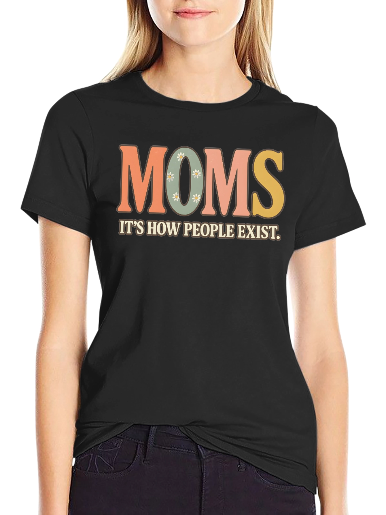 Black Moms Exist T-Shirt - Retro Style Graphic Tee view 2