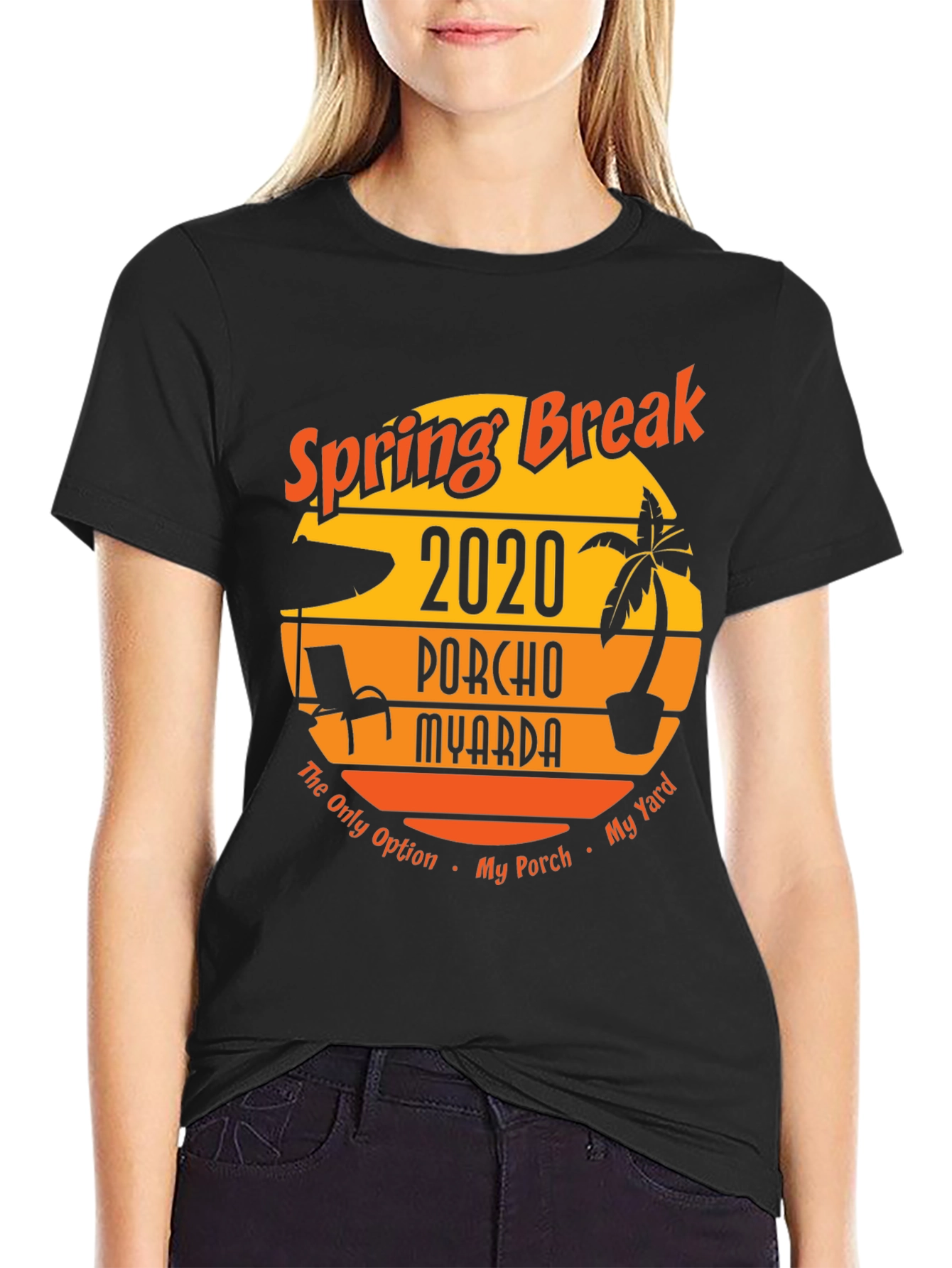 Black Spring Break 2020 Porcho Myarda T-Shirt view 2