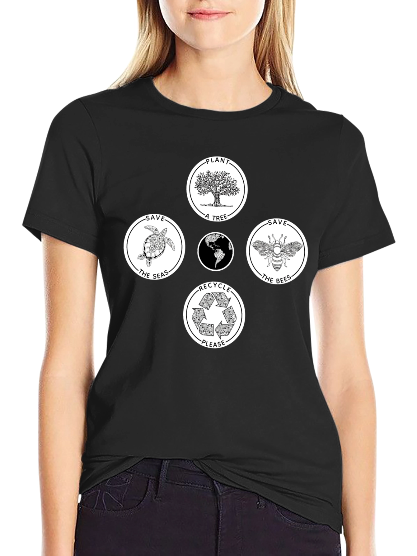 Black Eco-Friendly Graphic Tee - Save Our Planet view 2