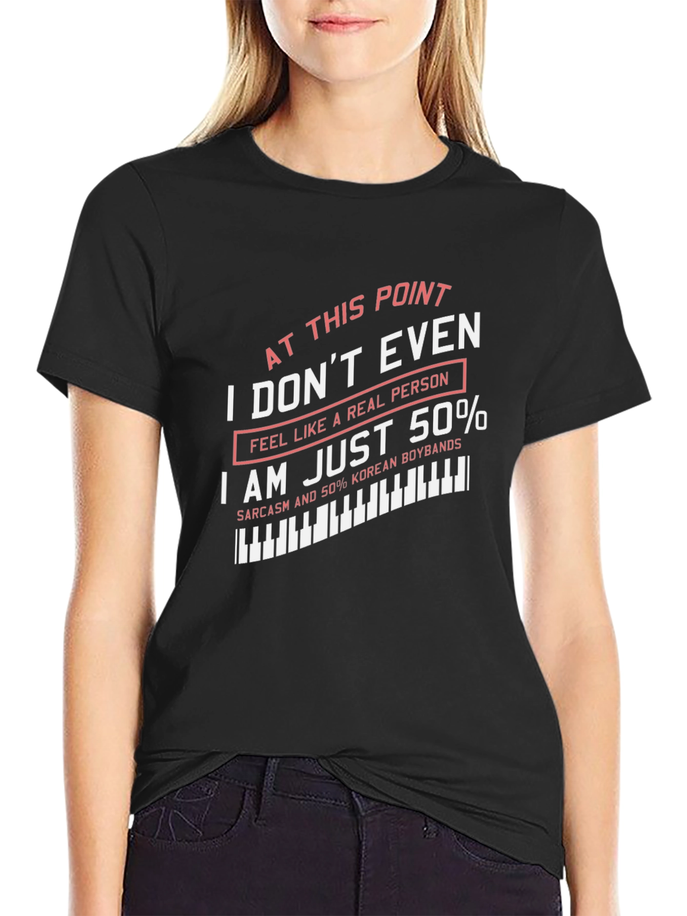 Black Humorous "I Don't Even" Graphic T-Shirt view 2