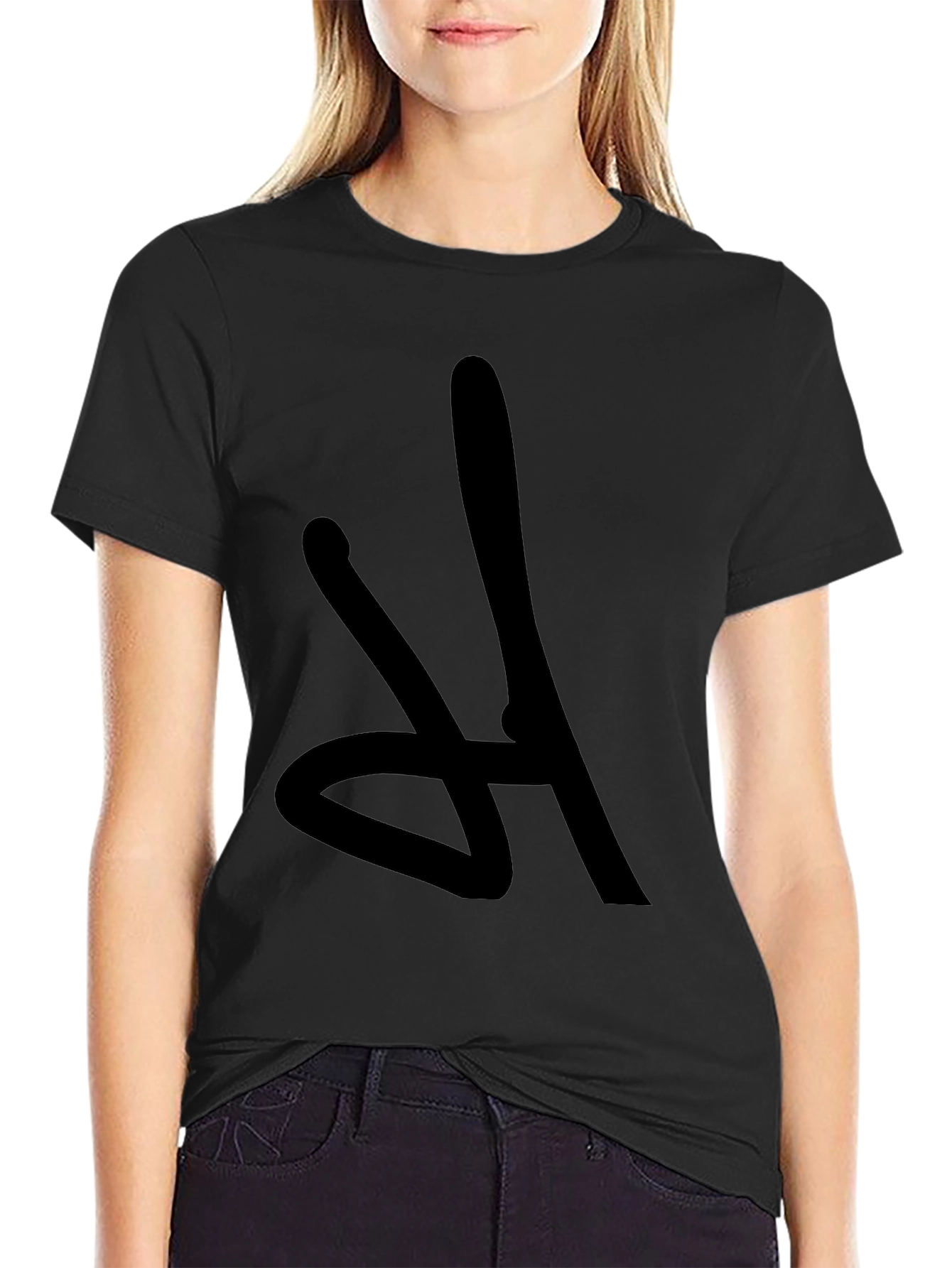 Black Bold Graphic Tee - Abstract Design, Casual Comfort view 2